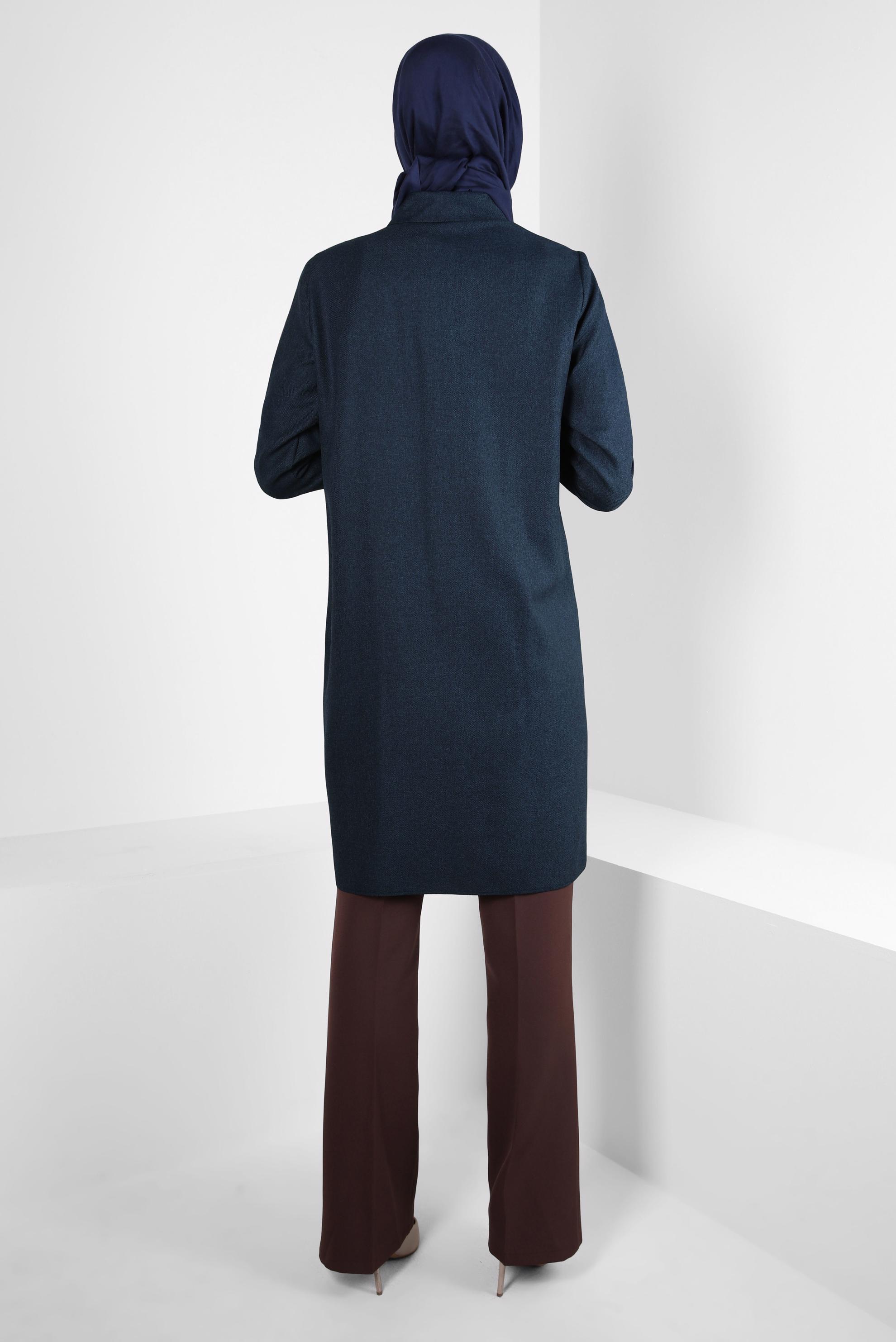 Tesettür giyim LACİVERT DÜĞME DETAYLI TUNİK 44142