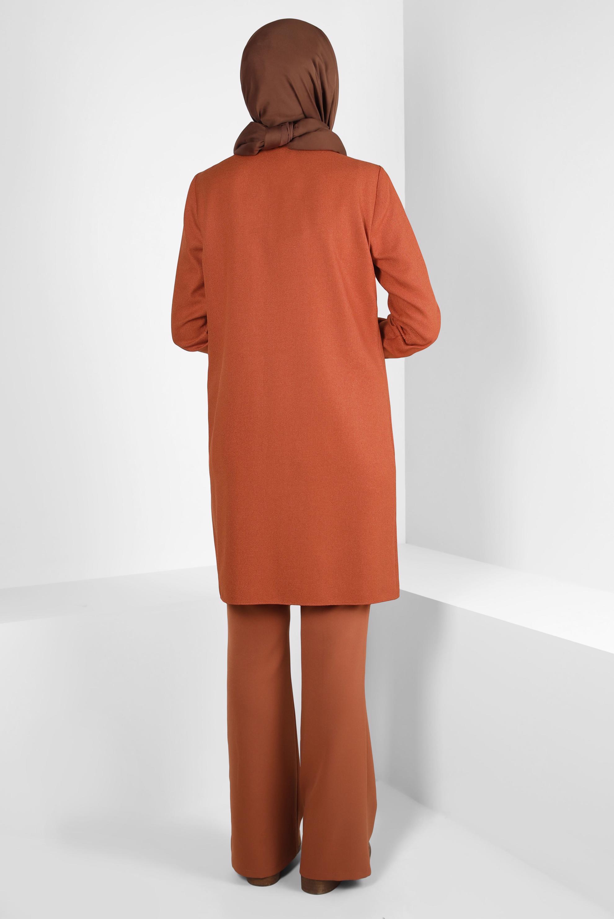 Tesettür giyim TABA DÜĞME DETAYLI TUNİK 44142