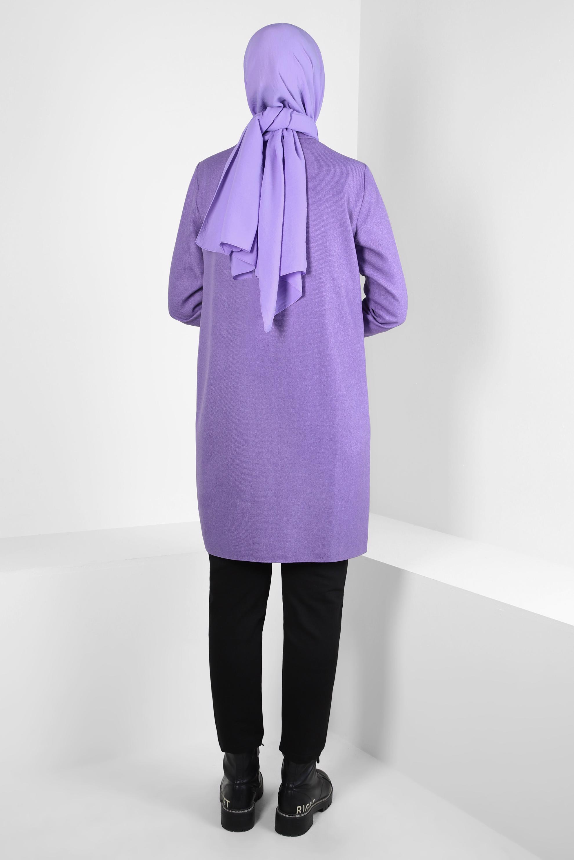 Tesettür giyim MOR DÜĞME DETAYLI TUNİK 44142