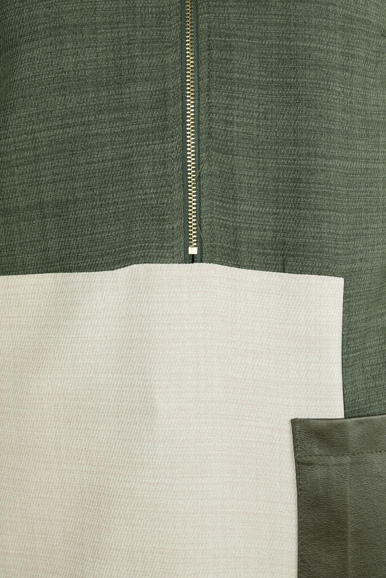 Tesettür giyim HAKİ RENK BLOKLU TUNİK 44143