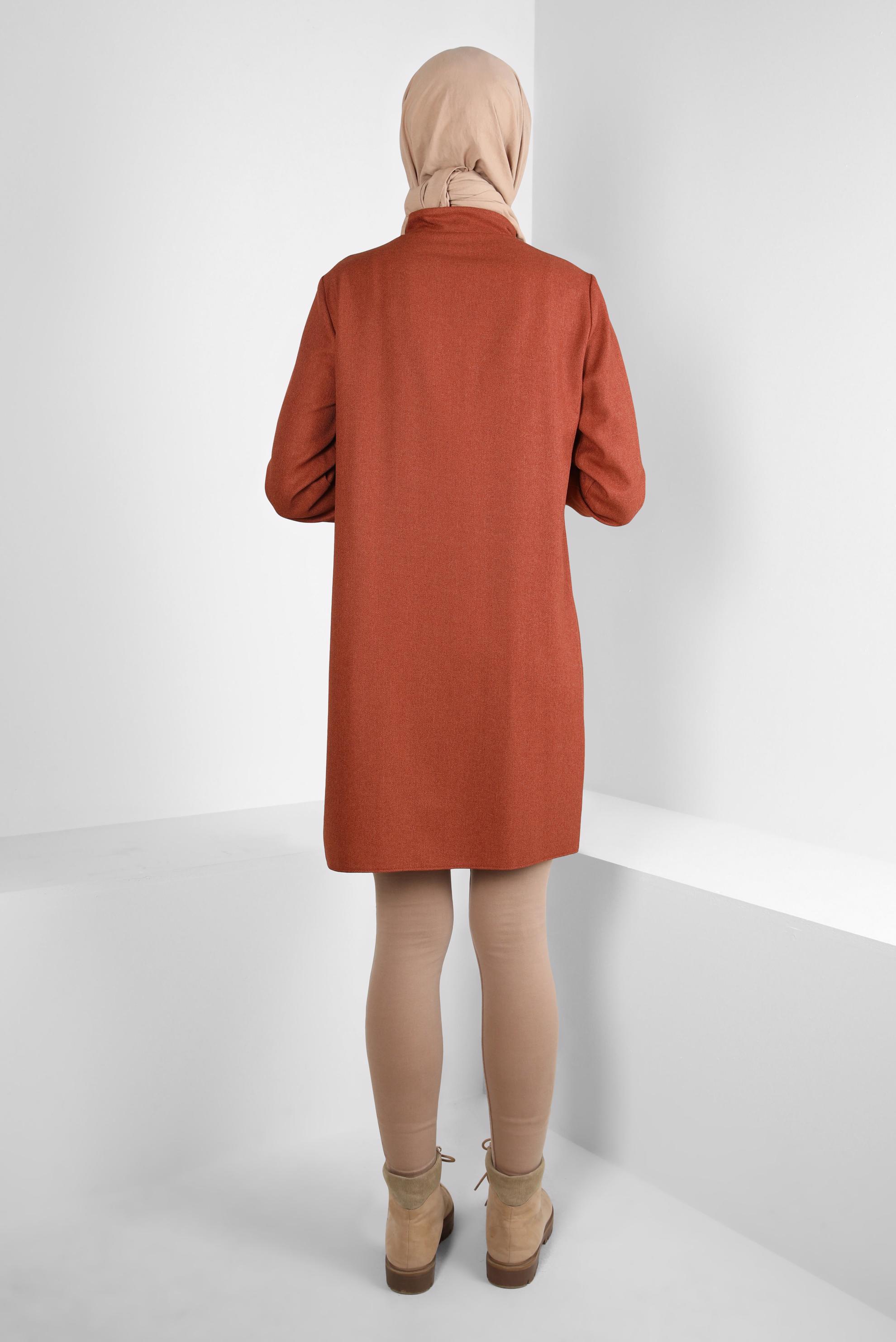 Tesettür giyim TURUNCU RENK BLOKLU TUNİK 44143