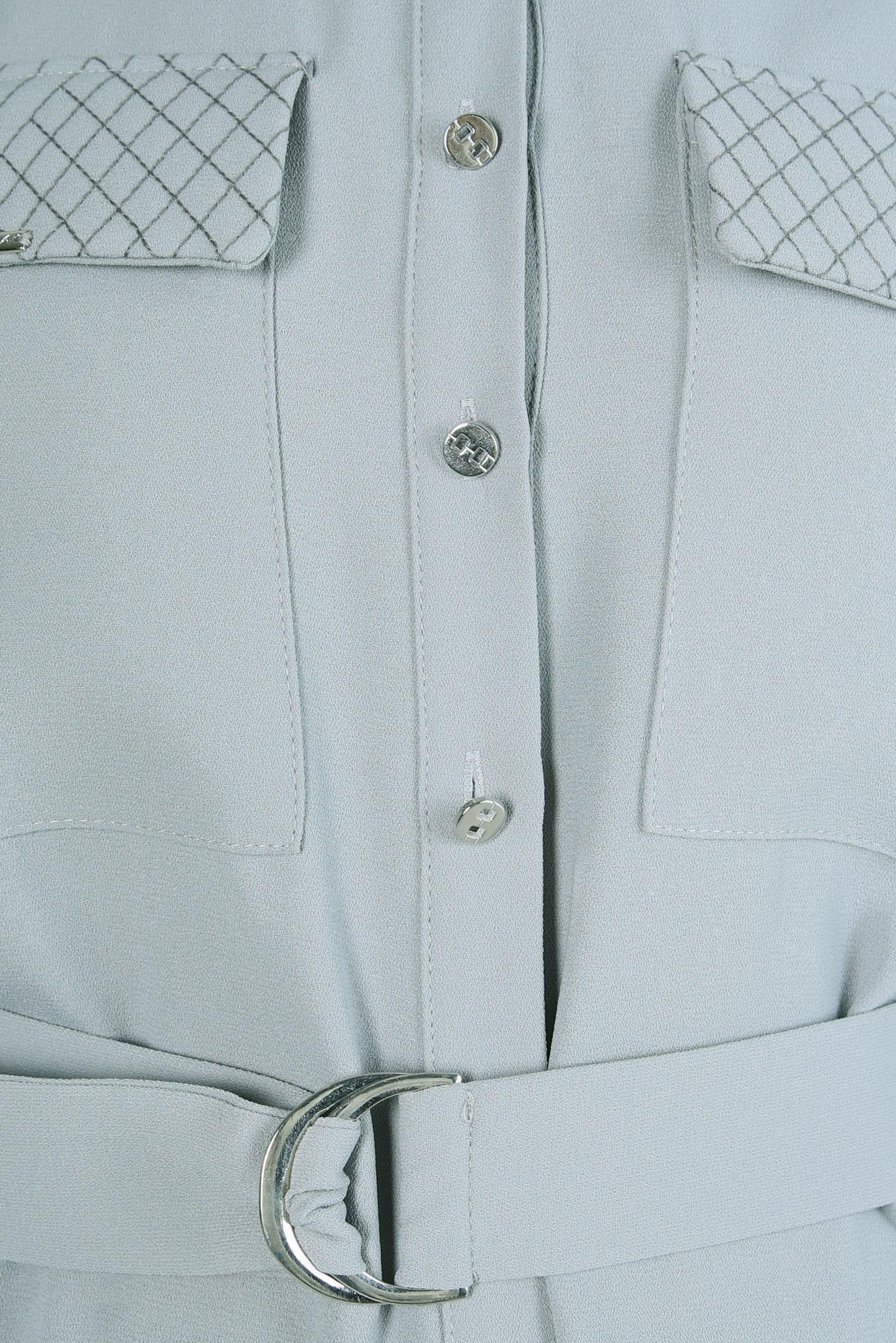 Tesettür giyim GRİ KEMERLİ KREP TUNİK 44150