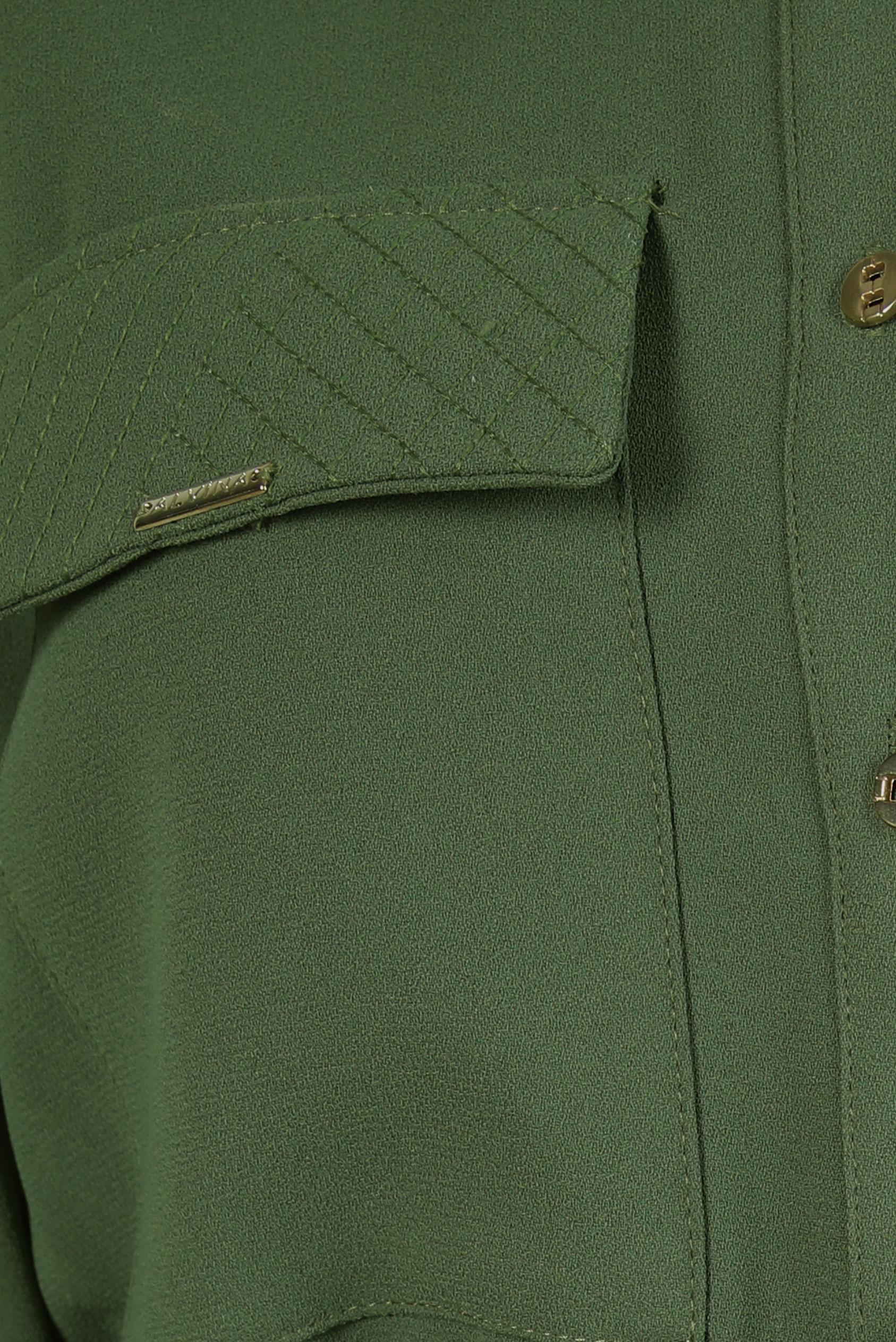 Tesettür giyim HAKİ KEMERLİ KREP TUNİK 44150