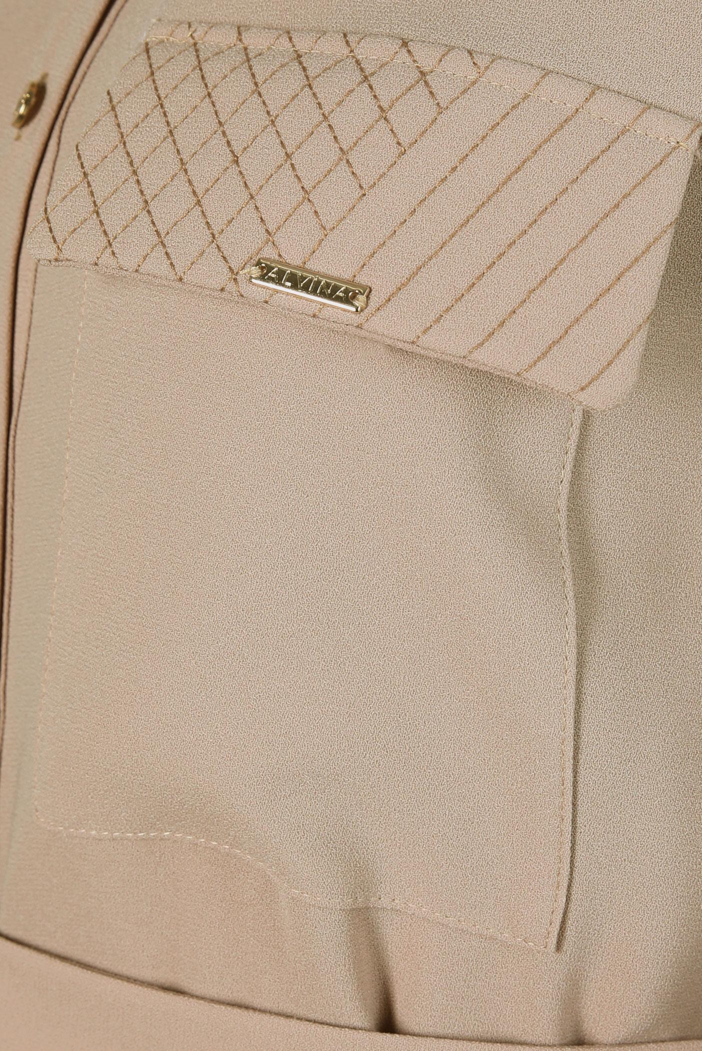 Tesettür giyim BEJ KEMERLİ KREP TUNİK 44150