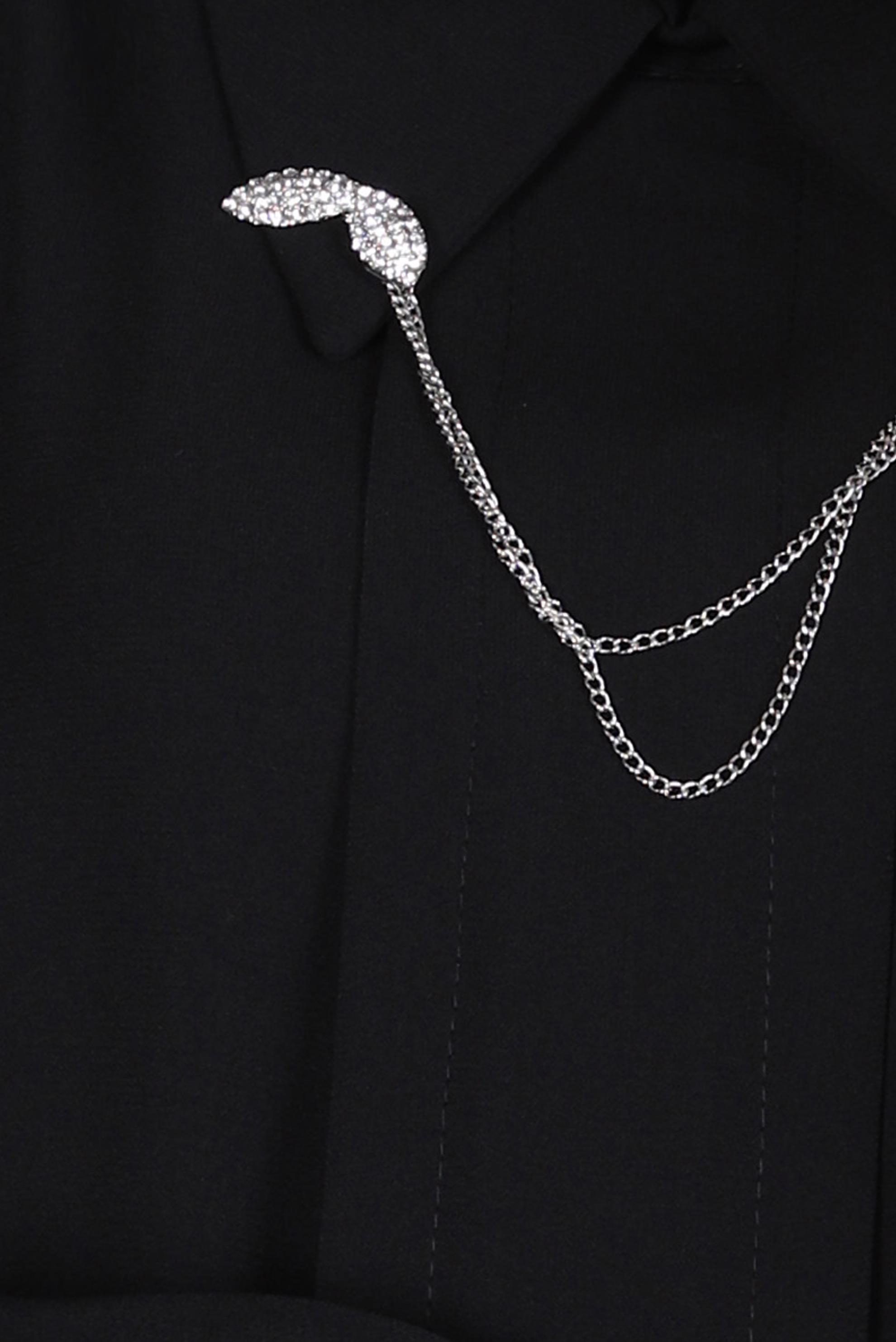 Tesettür giyim SİYAH ZİNCİR DETAYLI KREP TUNİK 44162