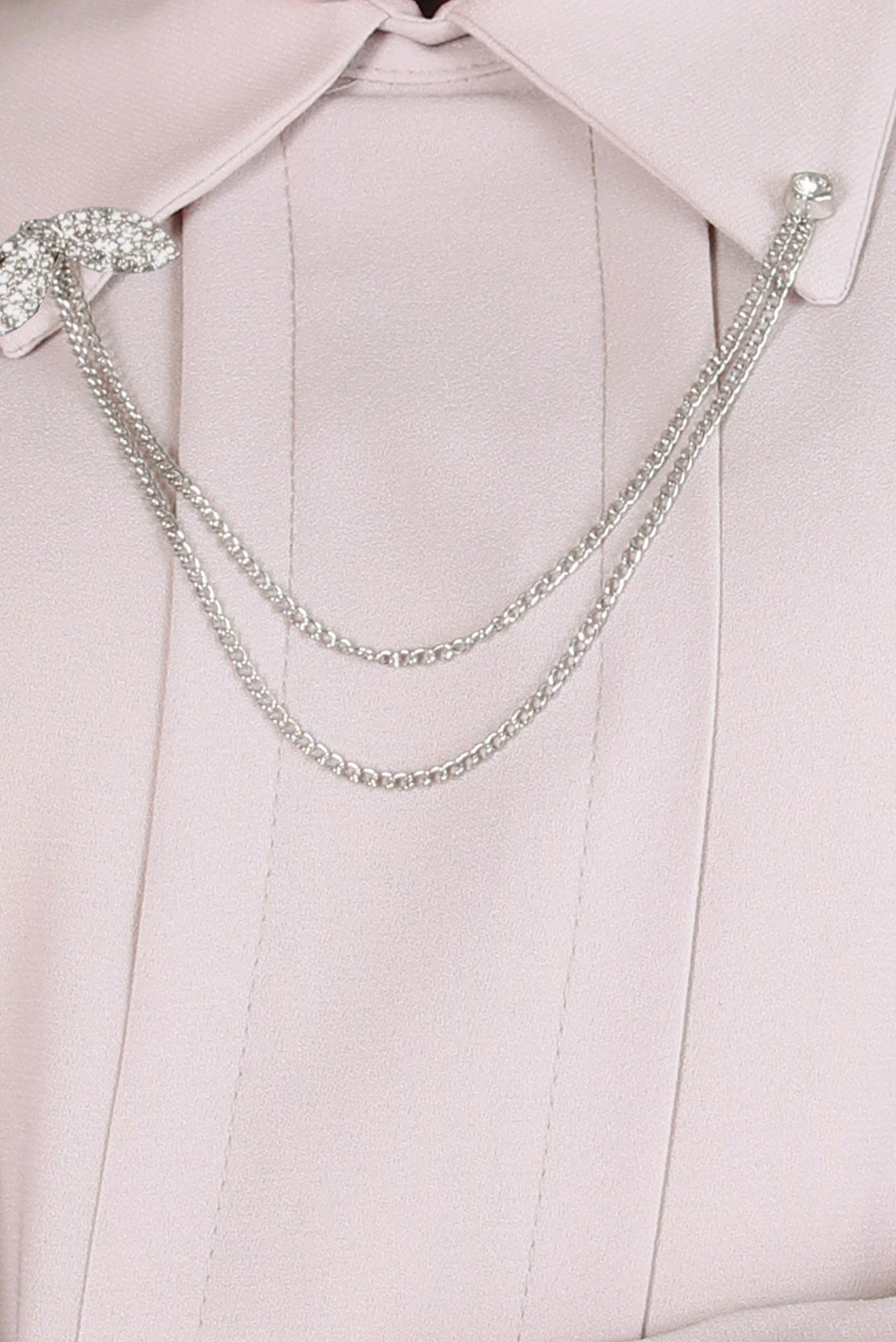 Tesettür giyim PUDRA ZİNCİR DETAYLI KREP TUNİK 44162