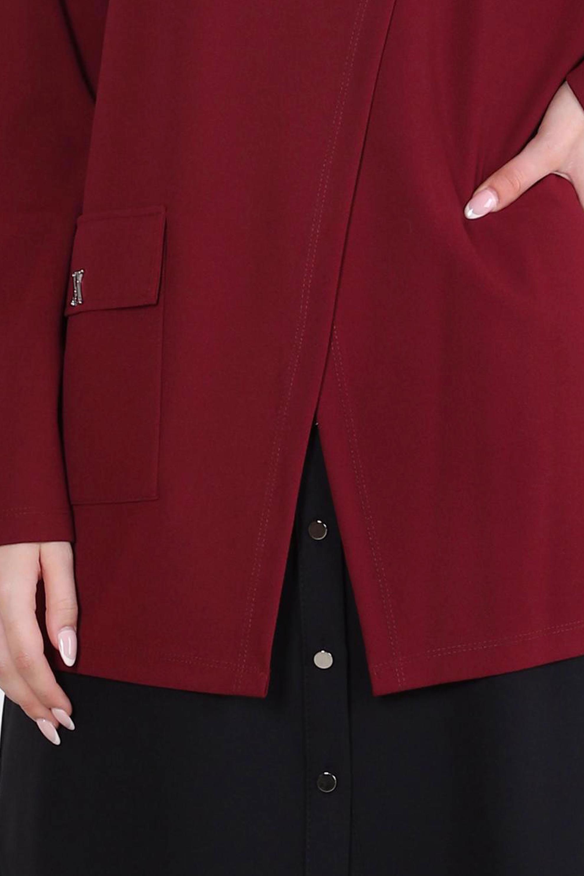 Tesettür giyim KIRMIZI GÖMLEK GARNİLİ TUNİK 44164