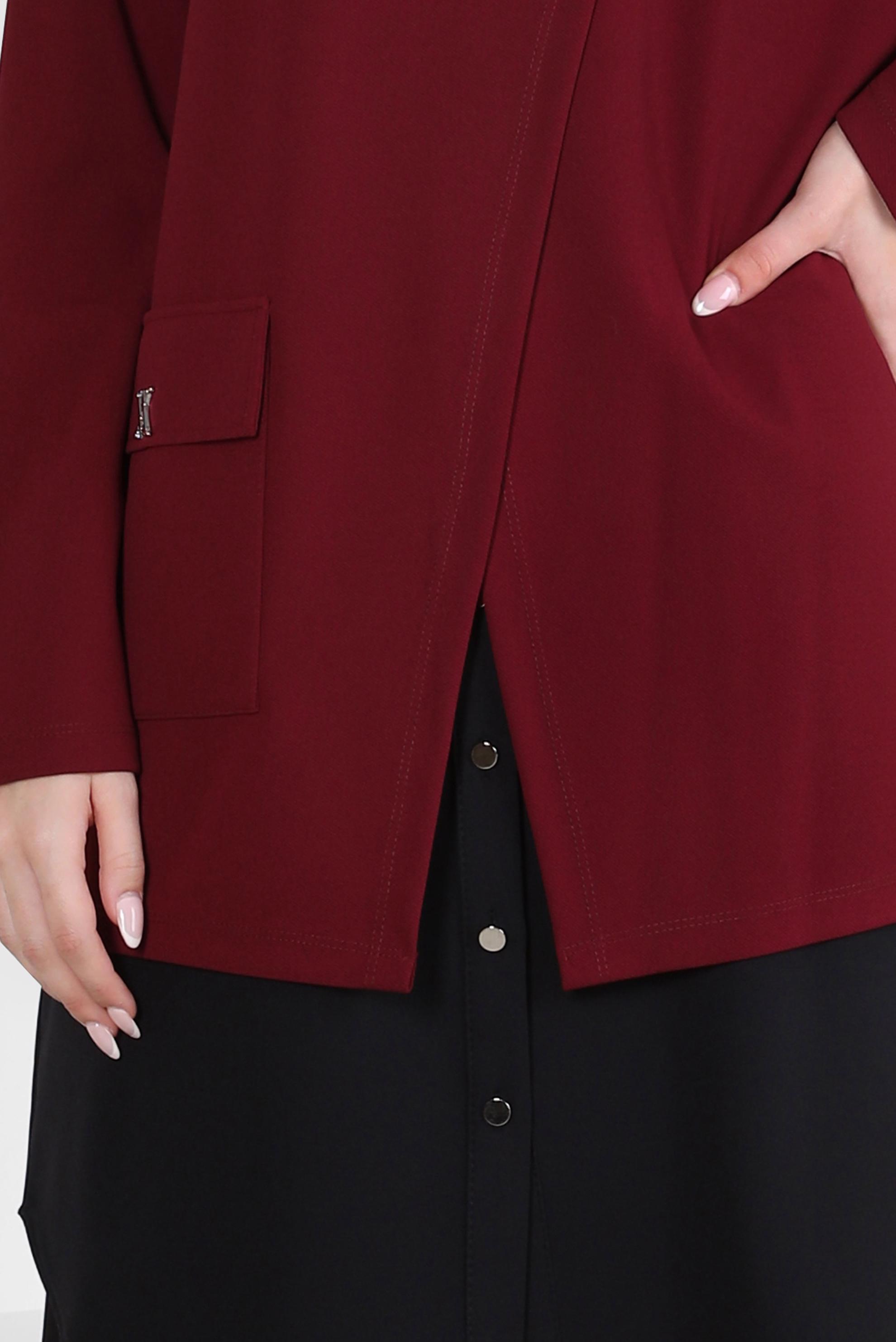 Tesettür giyim BORDO GÖMLEK GARNİLİ TUNİK 44164