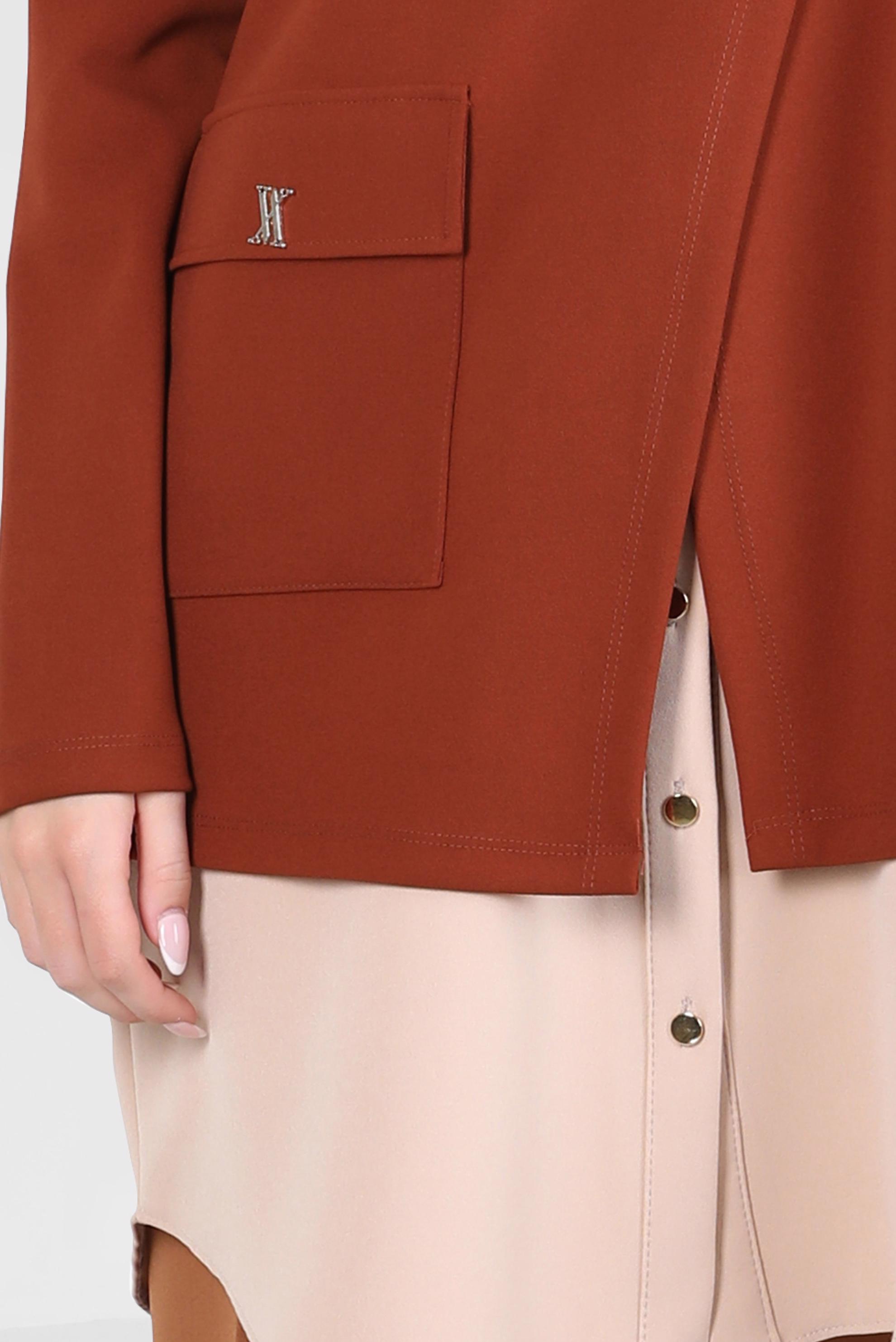 Tesettür giyim KAHVE GÖMLEK GARNİLİ TUNİK 44164