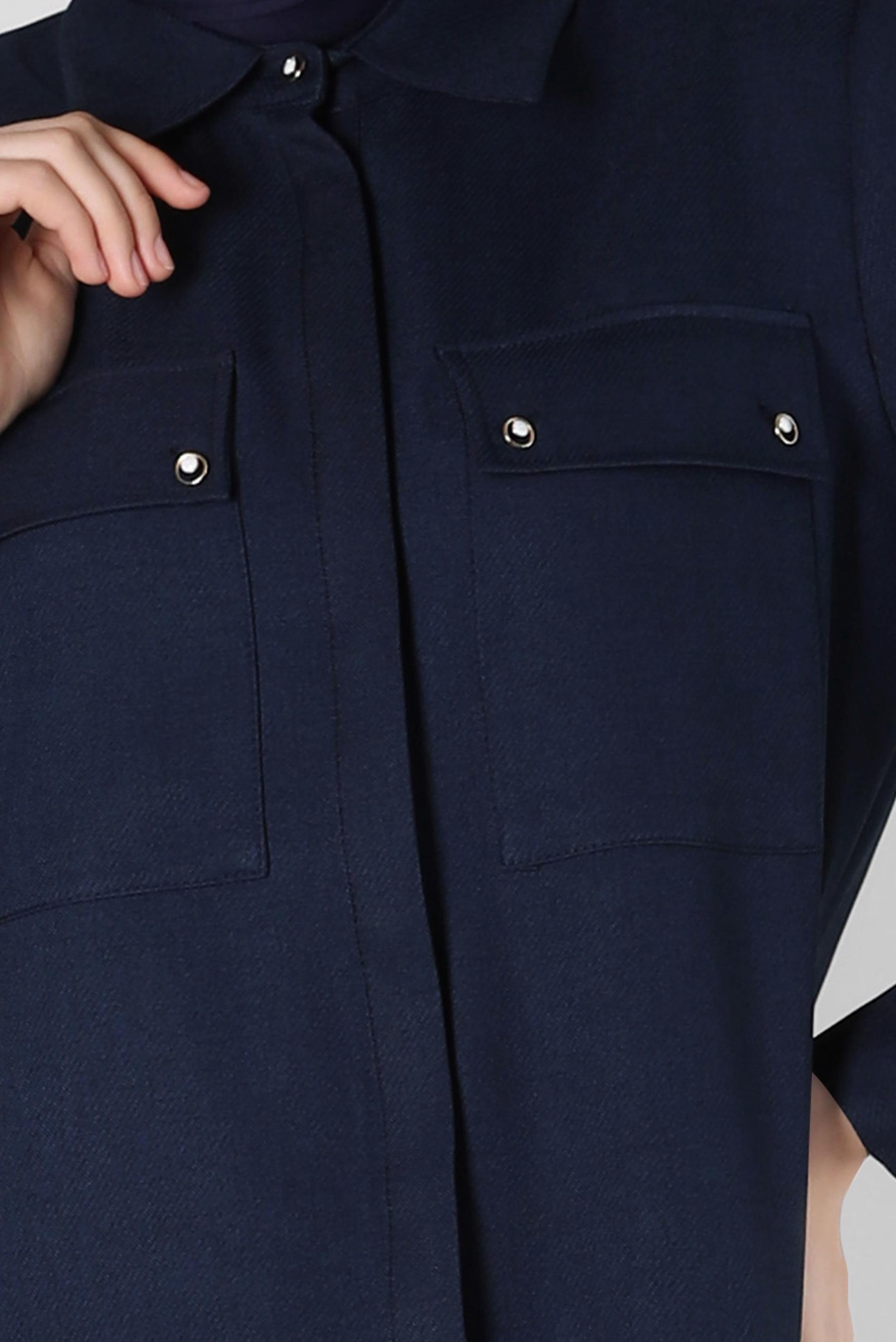 Tesettür giyim LACİVERT YANI YIRTMAÇLI TUNİK 44178