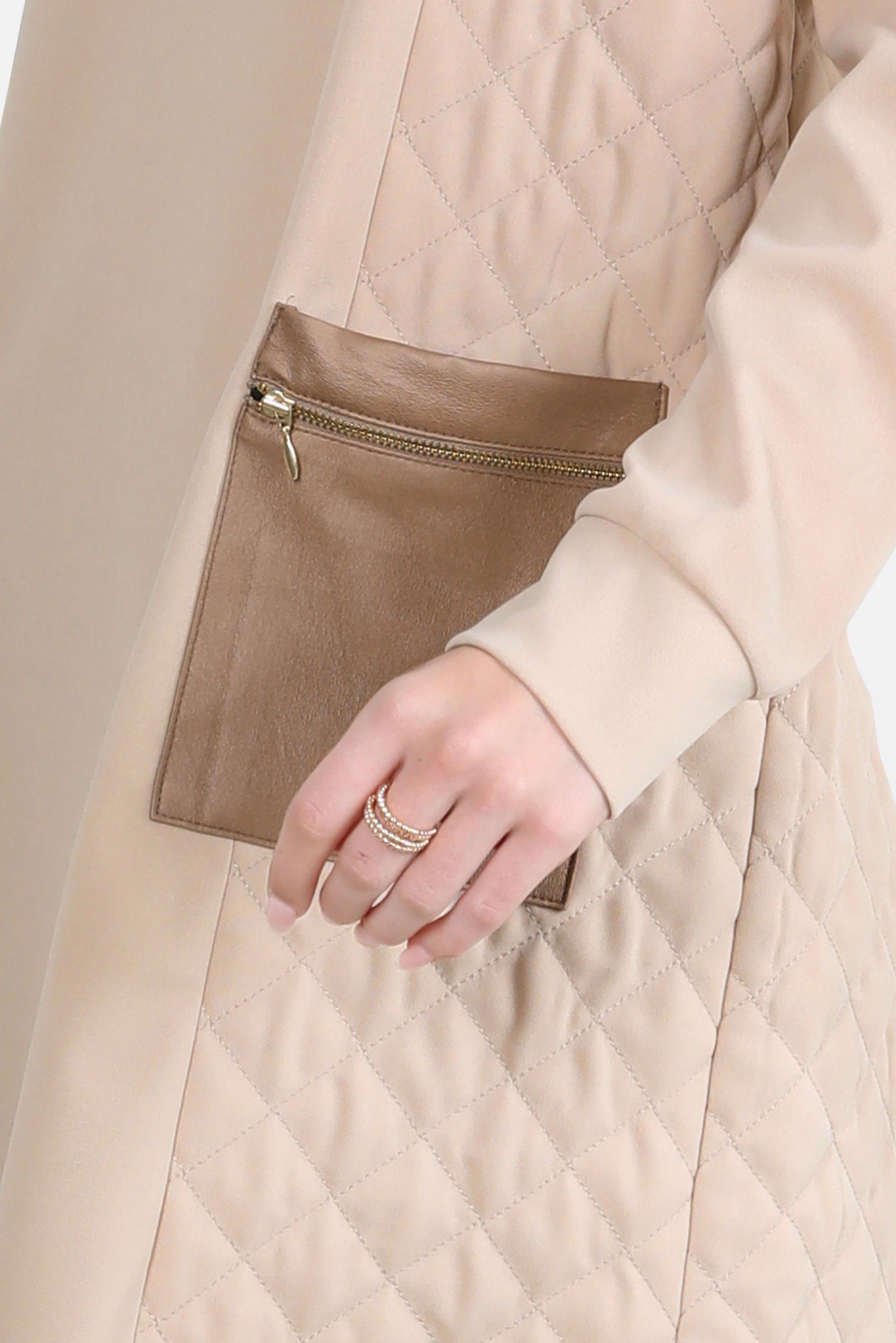 Tesettür giyim EKRU YAKASI BAĞCIK DETAYLI TUNİK 44187