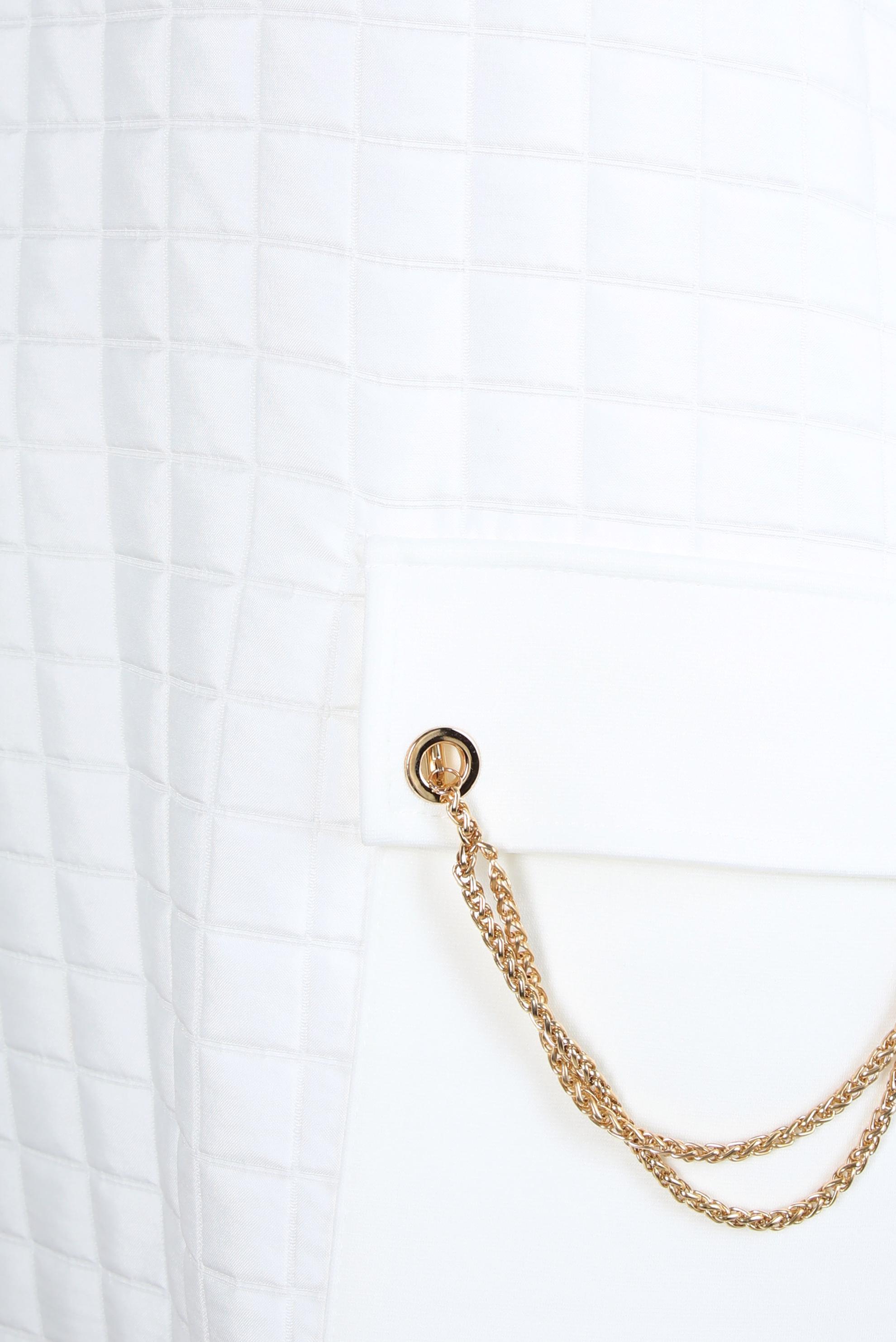 Tesettür giyim BEYAZ ZİNCİR DETAYLI TUNİK 44189