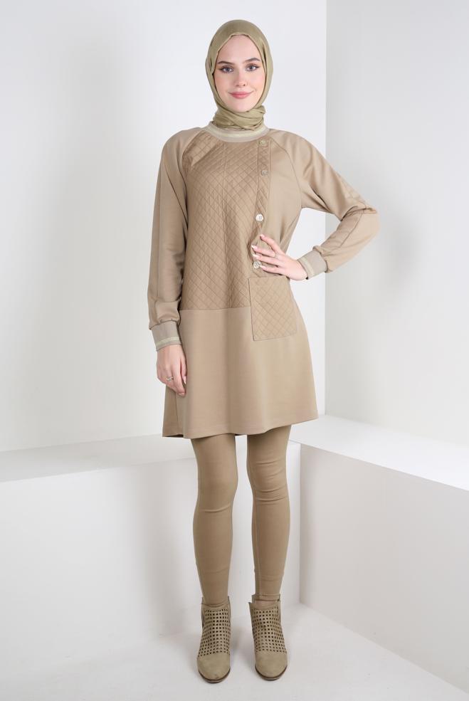 Hijab clothing BROWN 44202 8528 TUNİK 38-44 TEK 40 - ALVİNA