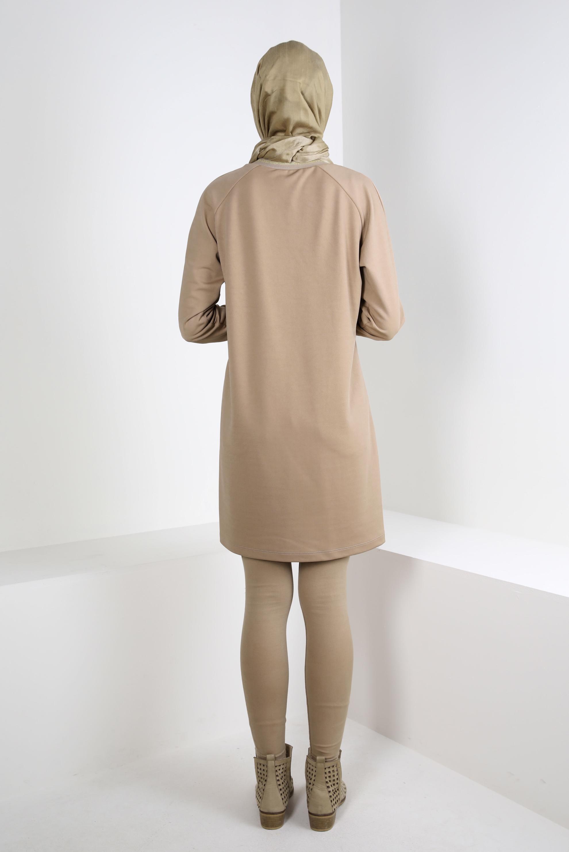 Hijab clothing BROWN 44202 8528 TUNİK 38-44 TEK 40