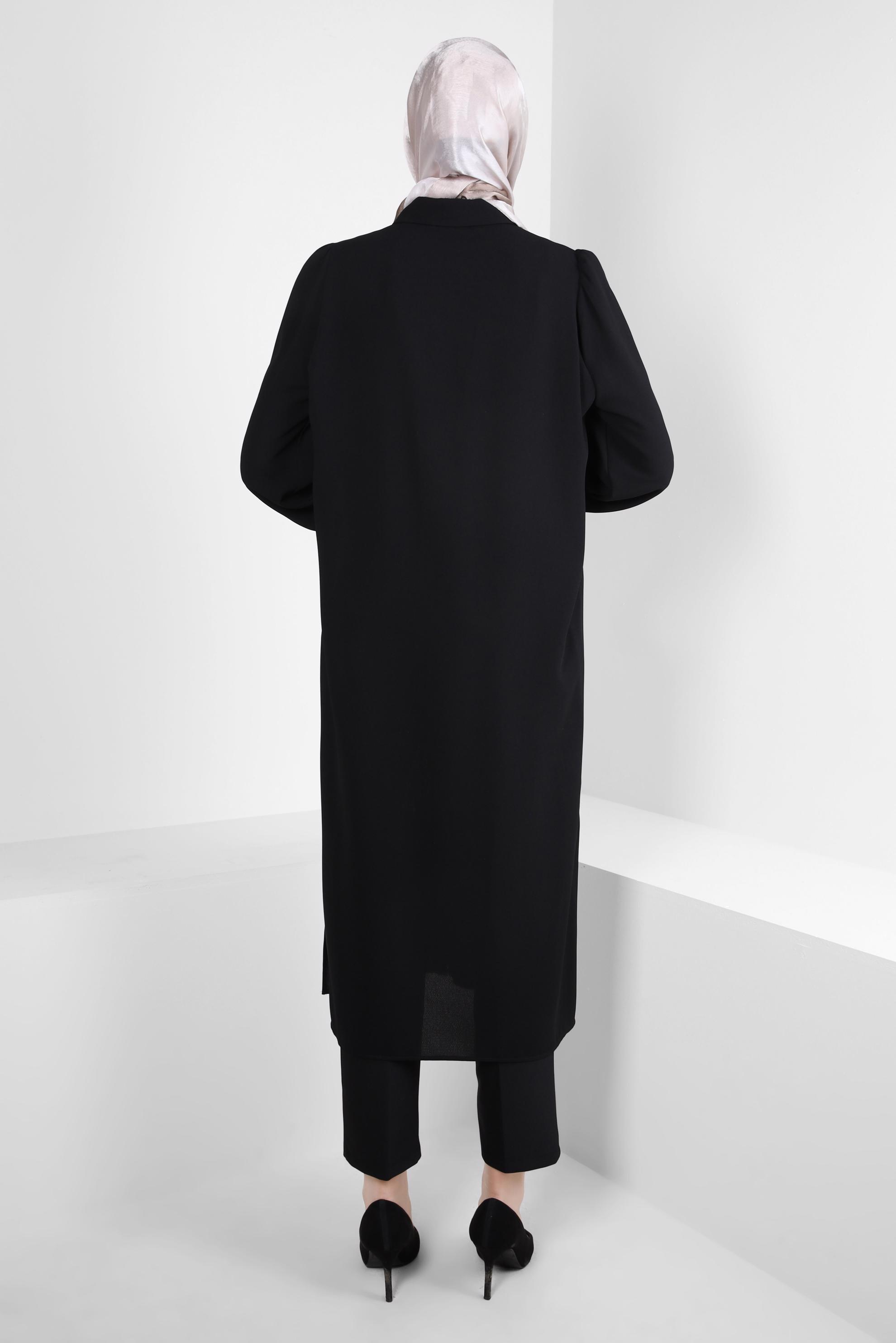 Tesettür giyim SİYAH TAŞ DETAYLI TUNİK 44206