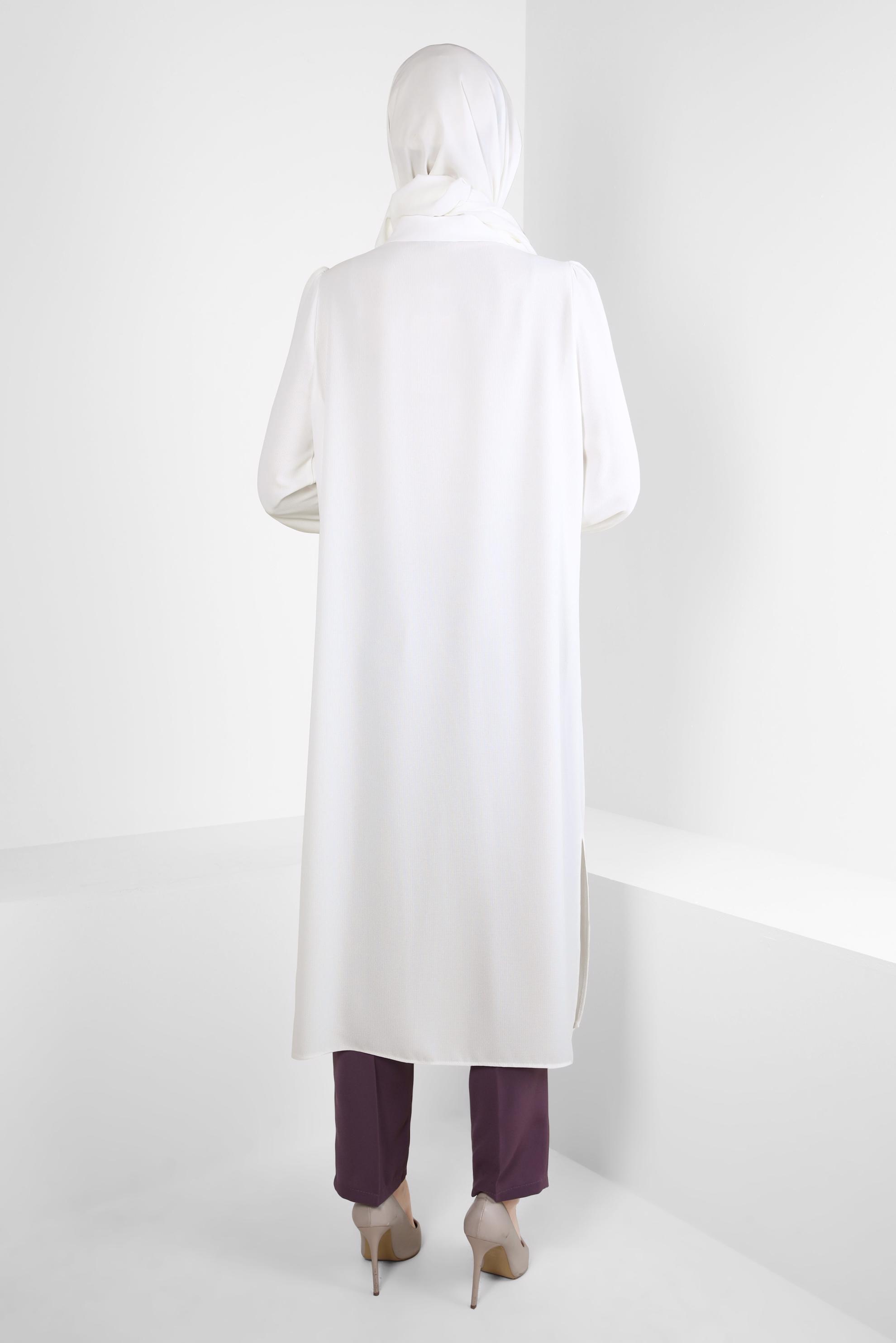 Tesettür giyim BEYAZ TAŞ DETAYLI TUNİK 44206