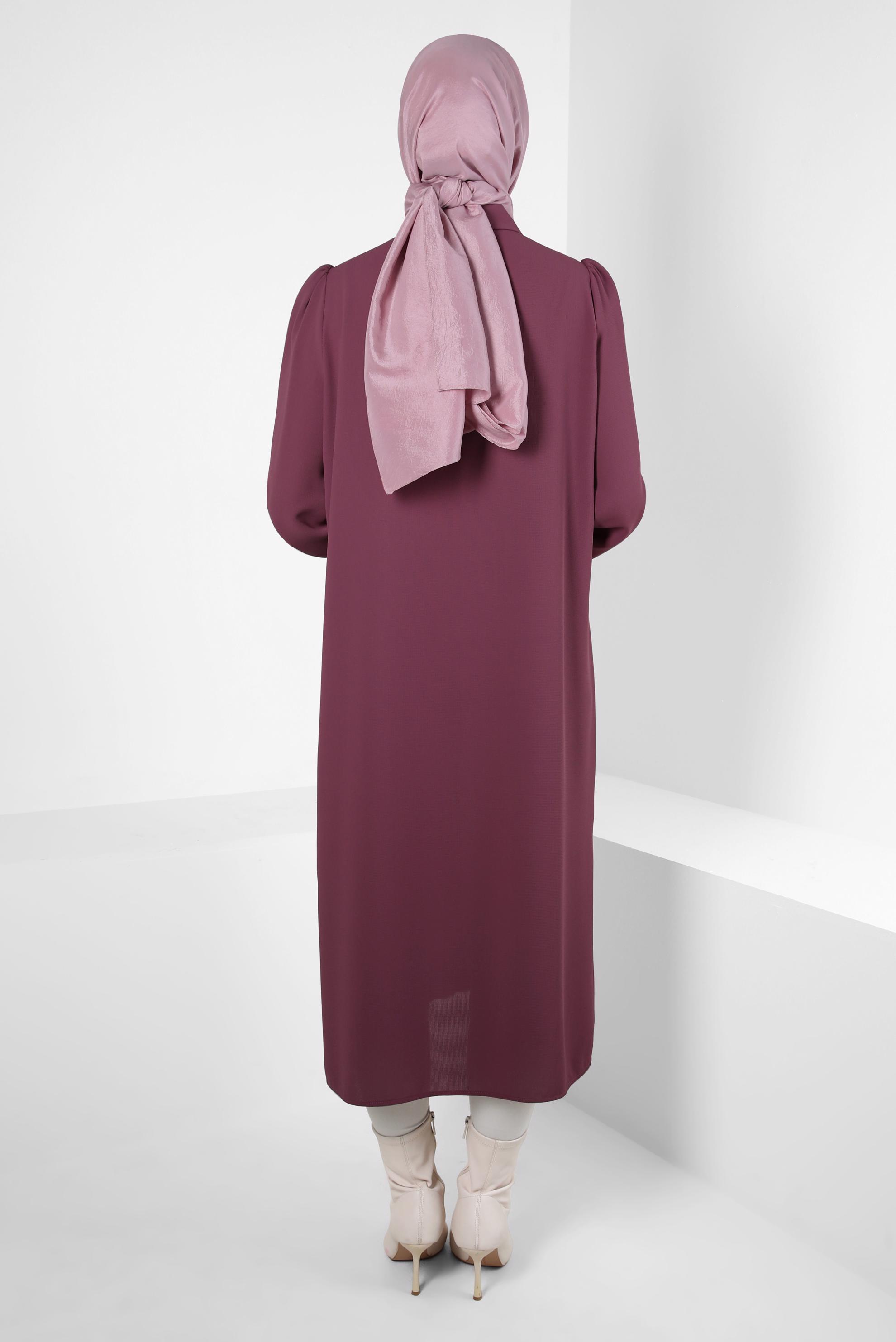 Tesettür giyim PEMBE TAŞ DETAYLI TUNİK 44206