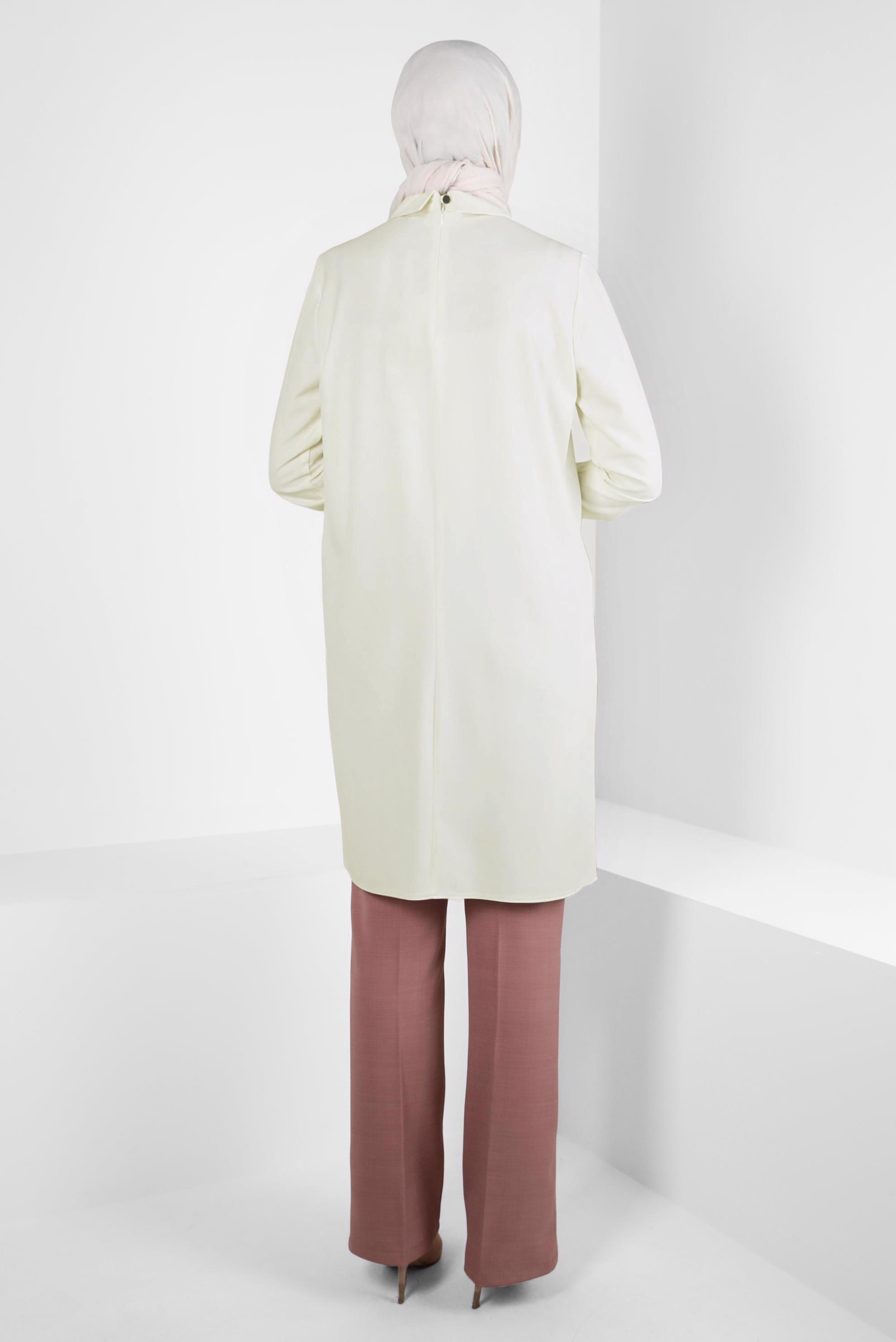 Tesettür giyim BEYAZ GÖMLEK YAKA TUNİK 44209