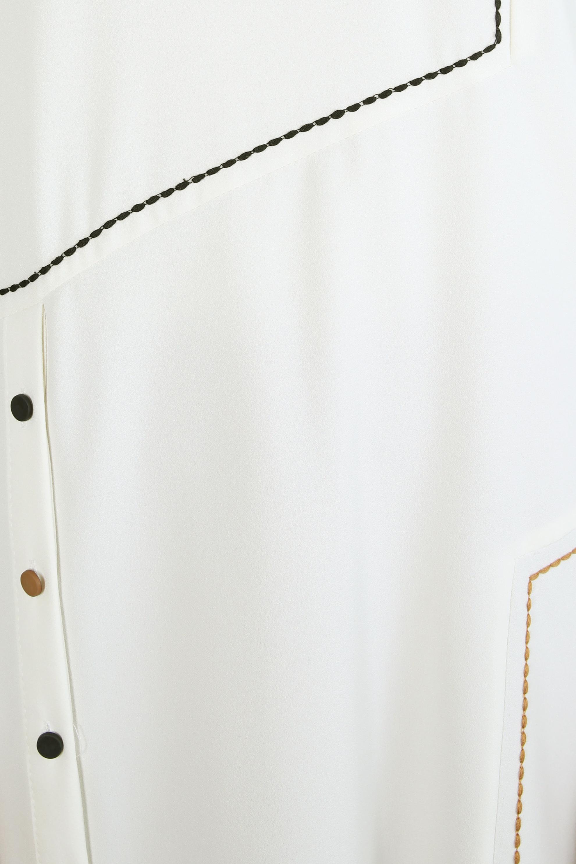 Tesettür giyim EKRU GÖMLEK YAKA TUNİK 44209