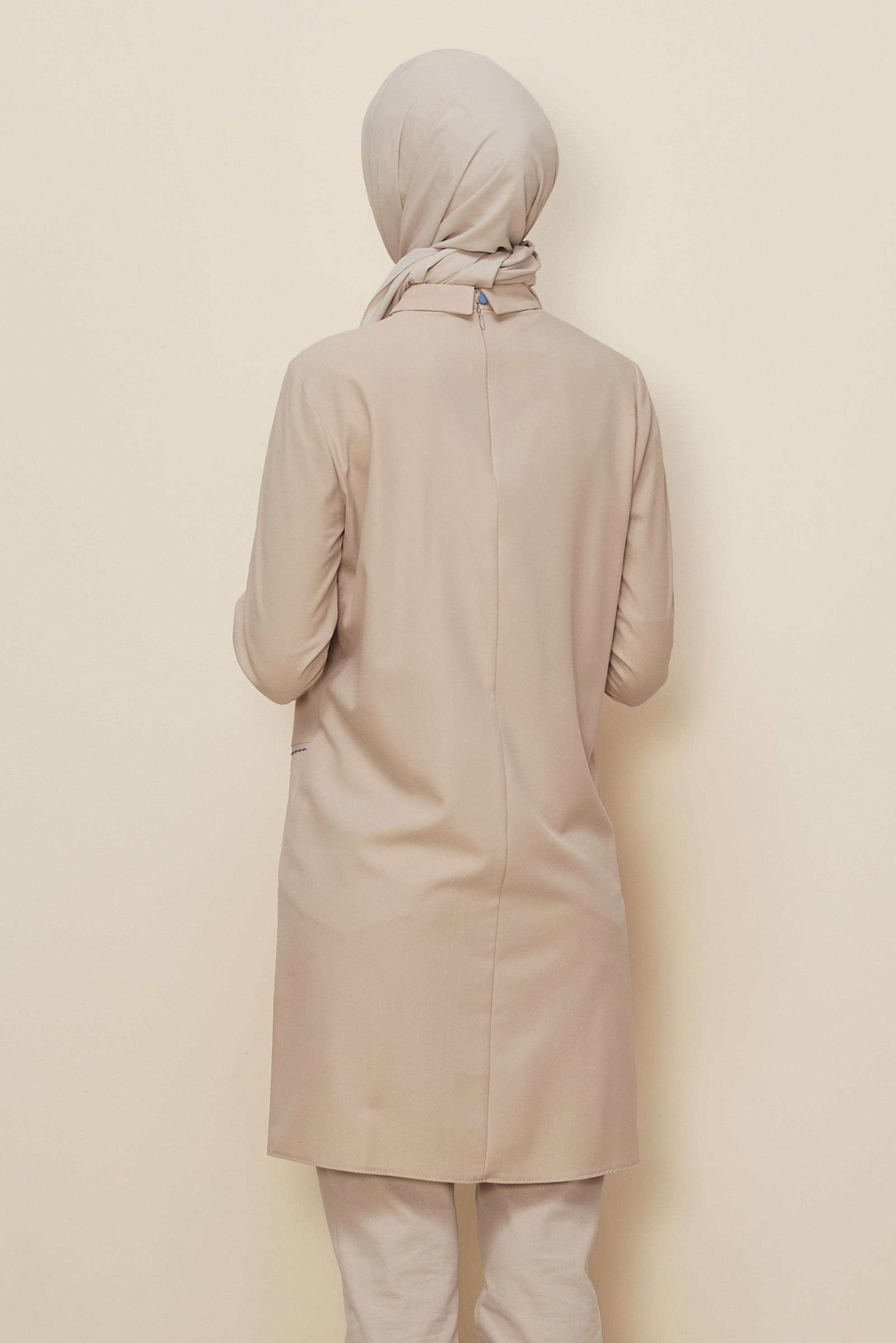 Vêtements hijab ÉCRUE TUNIQUE COL CHEMISE 44209