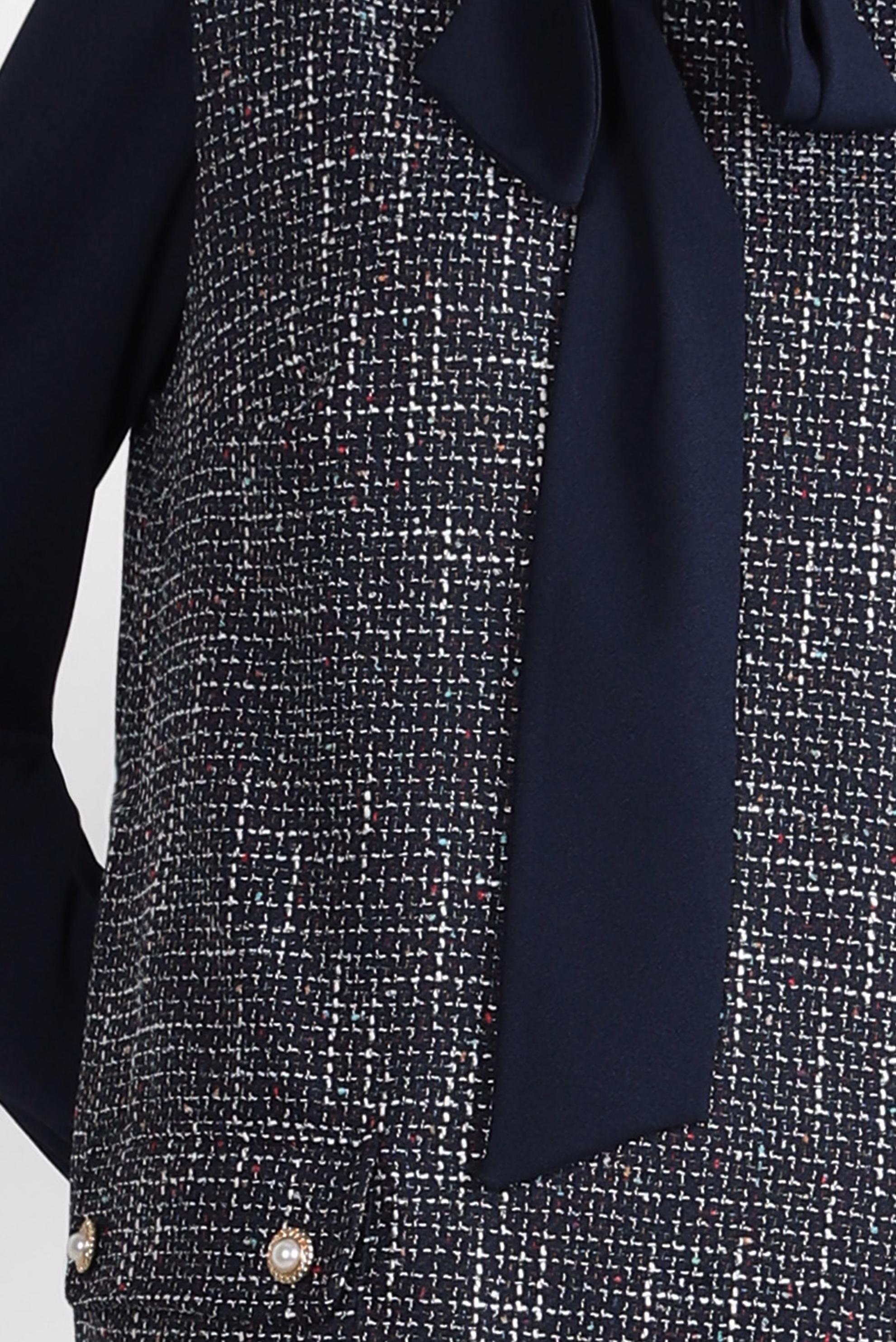 Tesettür giyim LACİVERT FULAR YAKA SÜVETERLİ TUNİK 44217