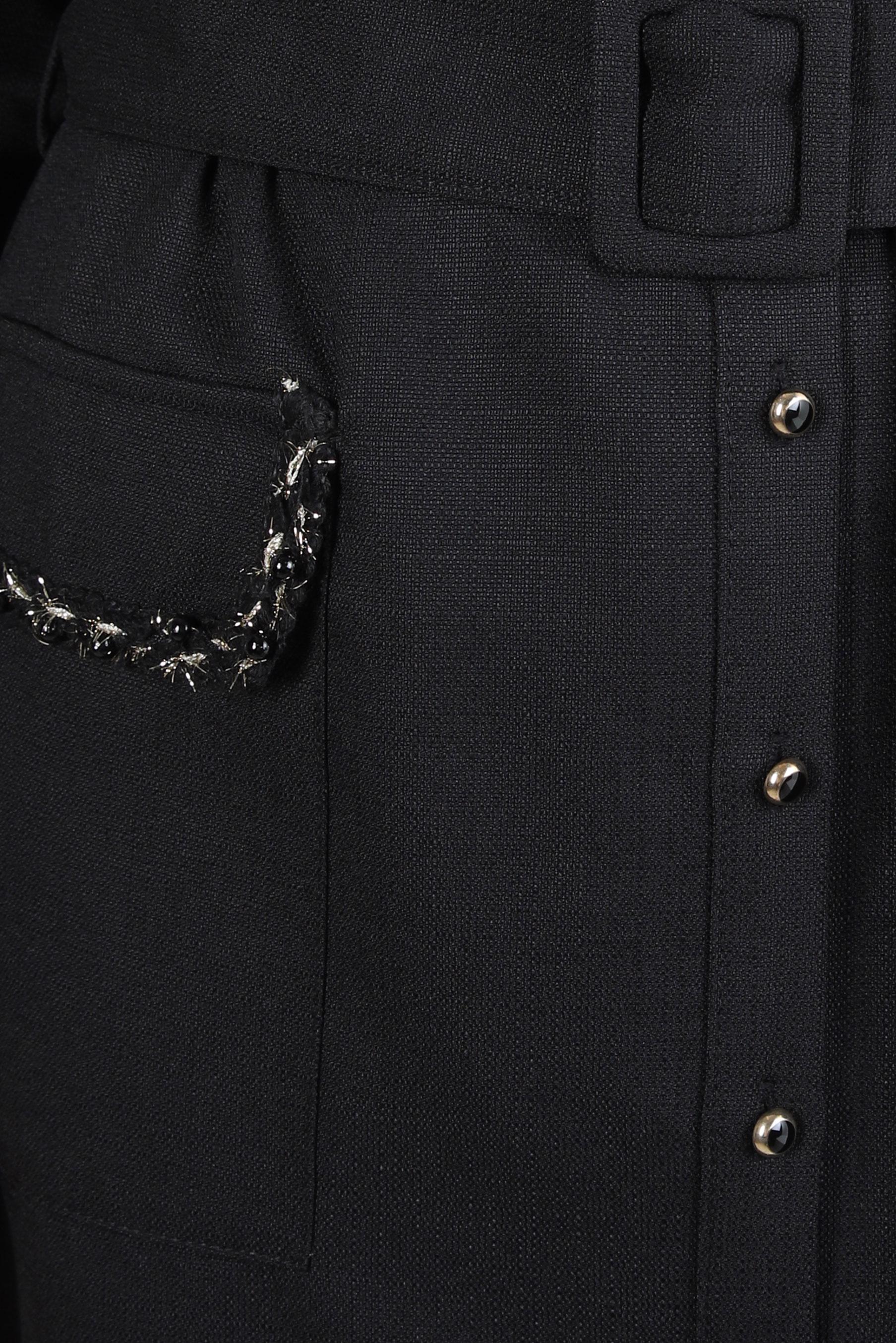 Tesettür giyim SİYAH KEMERLİ İŞLEME DETAYLI TUNİK 44220