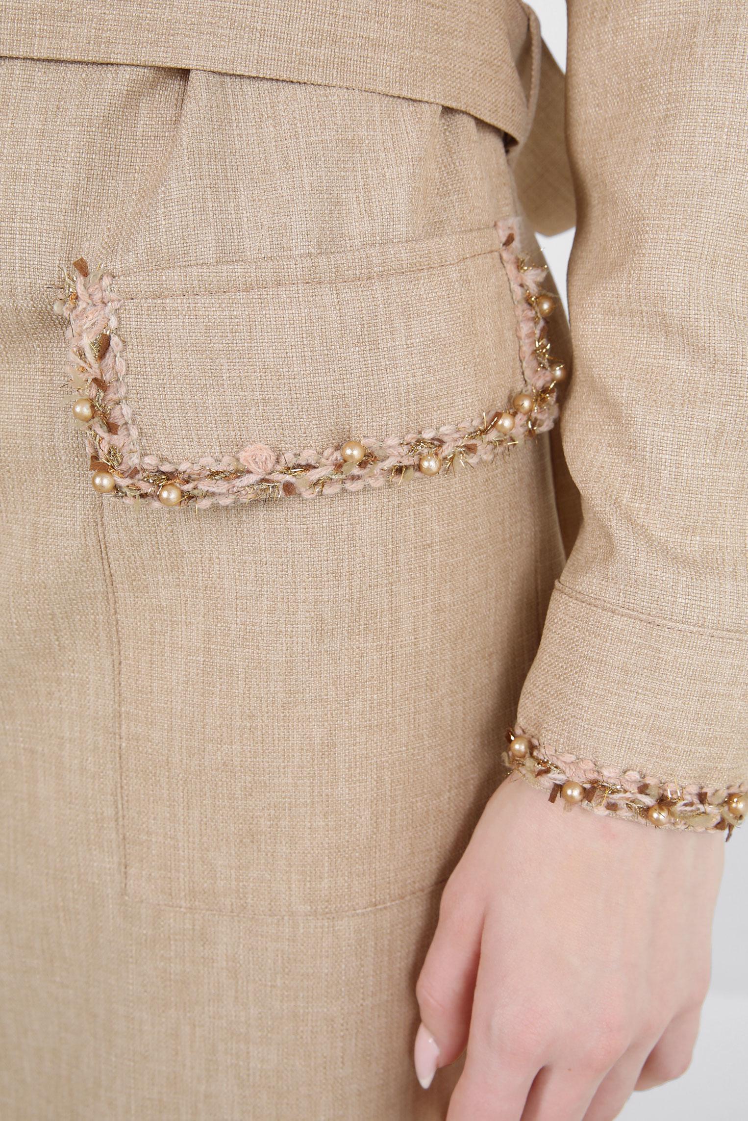 Tesettür giyim KAHVE KEMERLİ İŞLEME DETAYLI TUNİK 44220