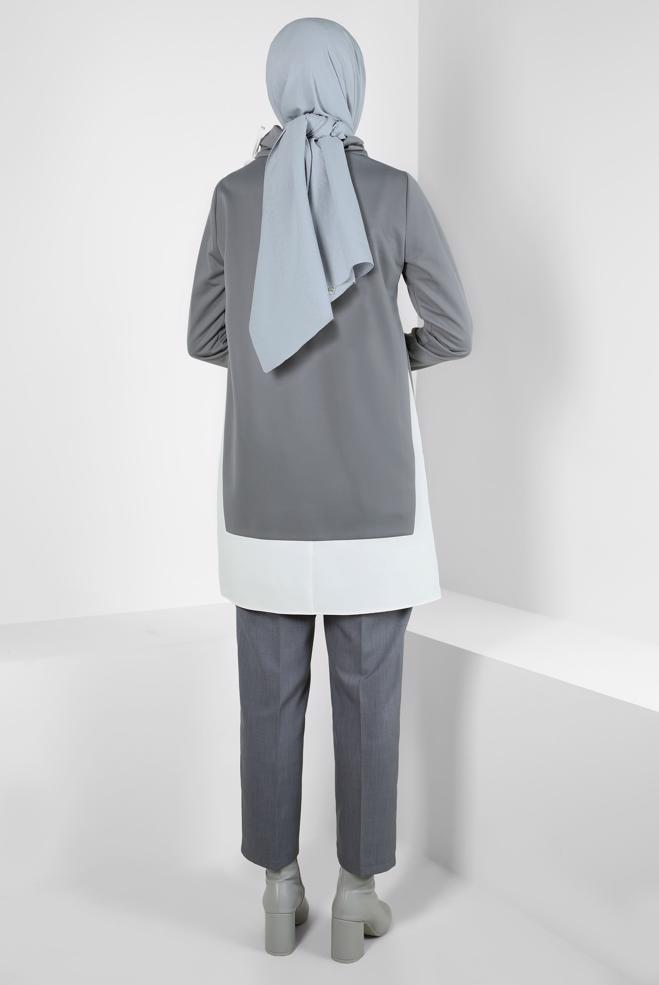Hijab clothing GREY TURTLENECK TUNIC 44235 - ALVİNA