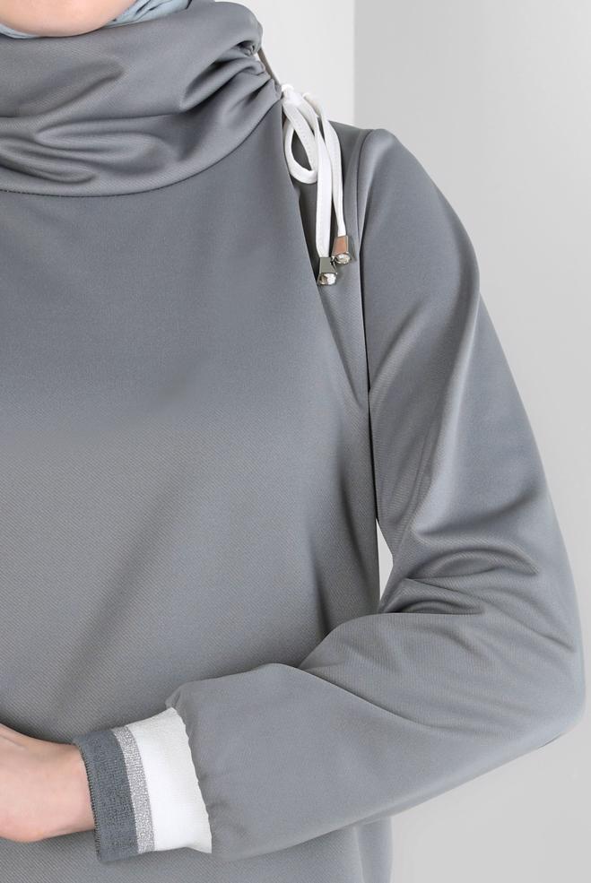 Hijab clothing GREY TURTLENECK TUNIC 44235 - ALVİNA