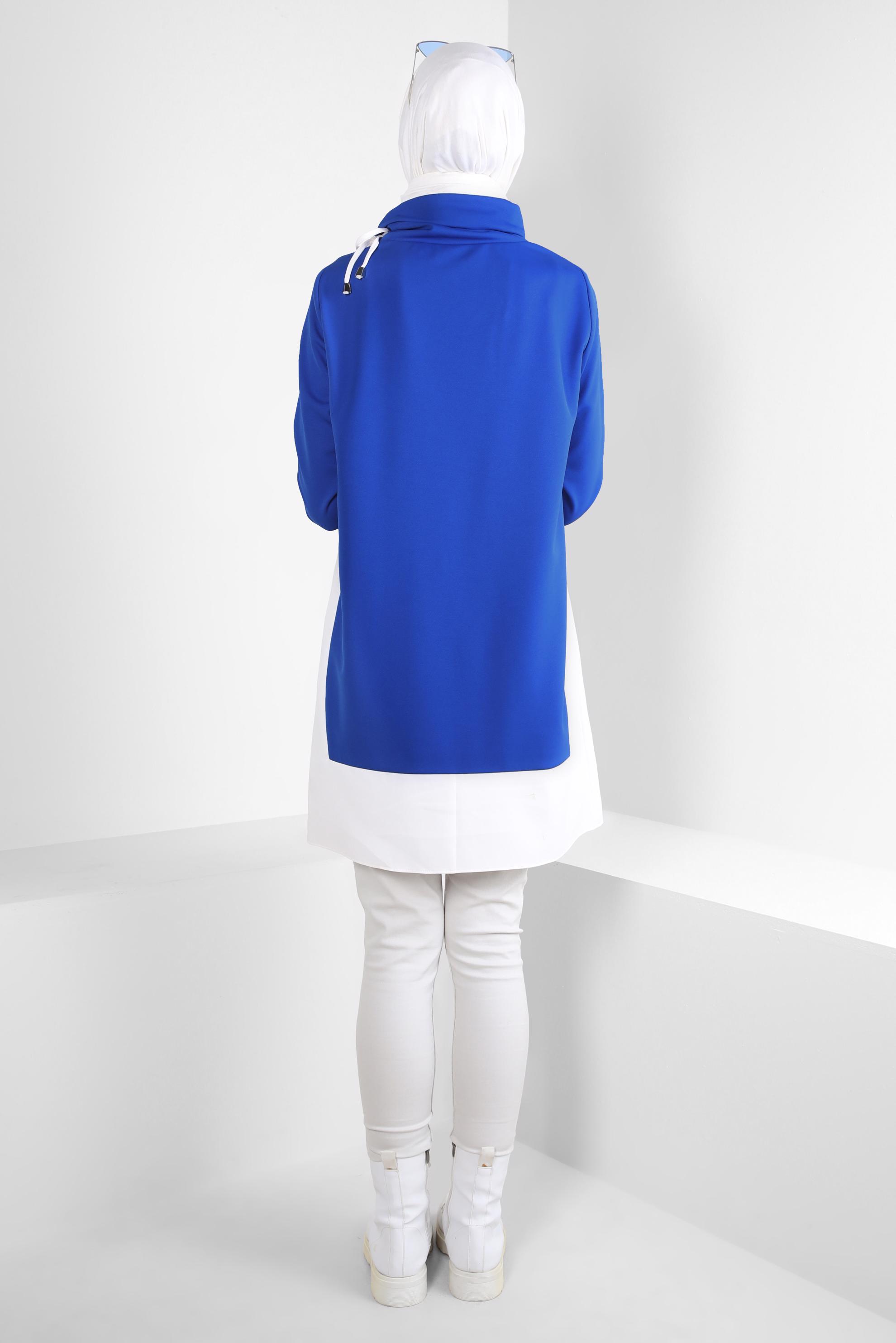 Tesettür giyim LACİVERT GARNİLİ ÖRME TUNİK 44235