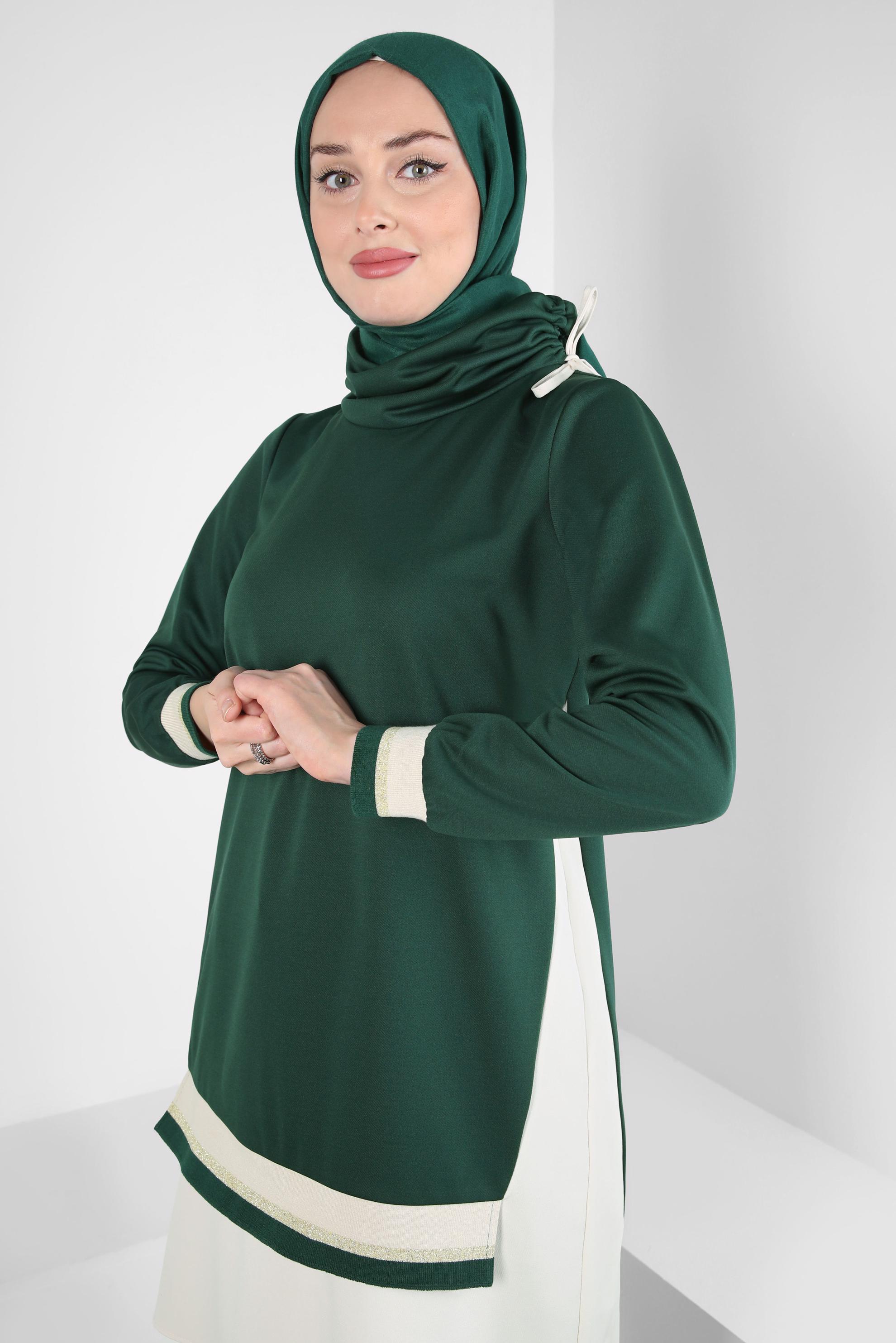 Hijab clothing GREEN TURTLENECK TUNIC 44235