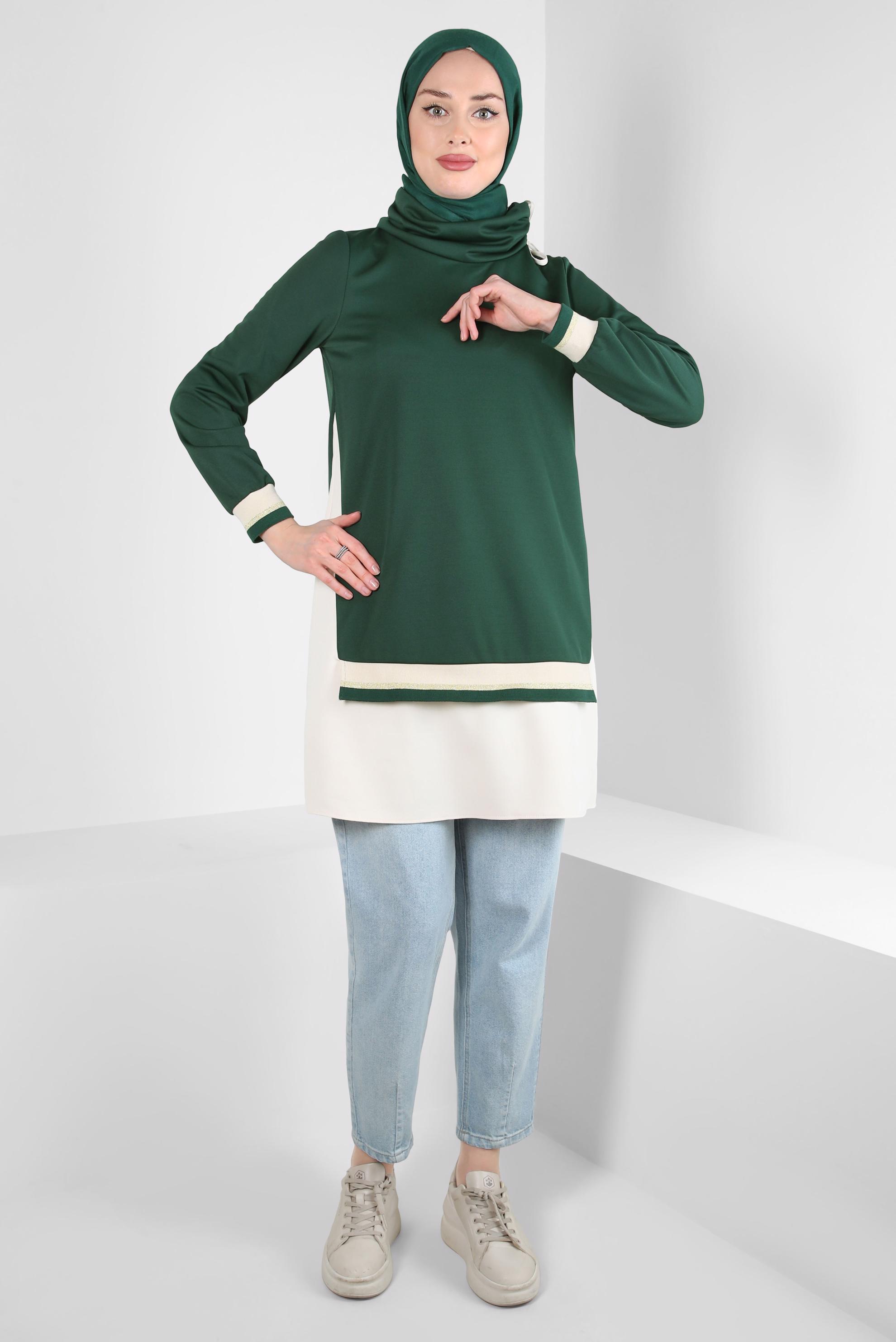 Hijab clothing GREEN TURTLENECK TUNIC 44235