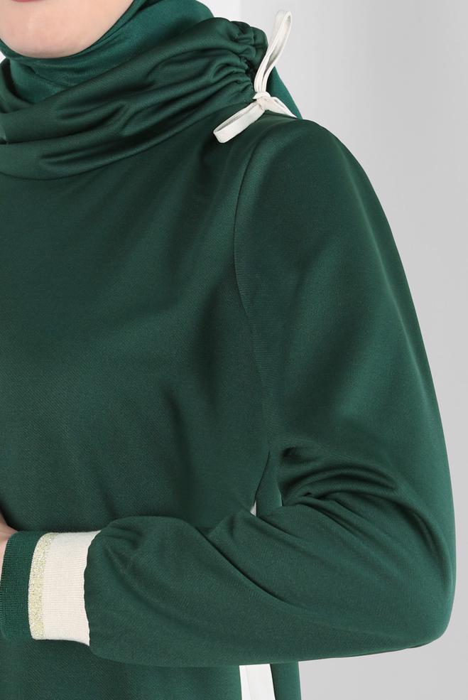 Hijab clothing GREEN TURTLENECK TUNIC 44235 - ALVİNA