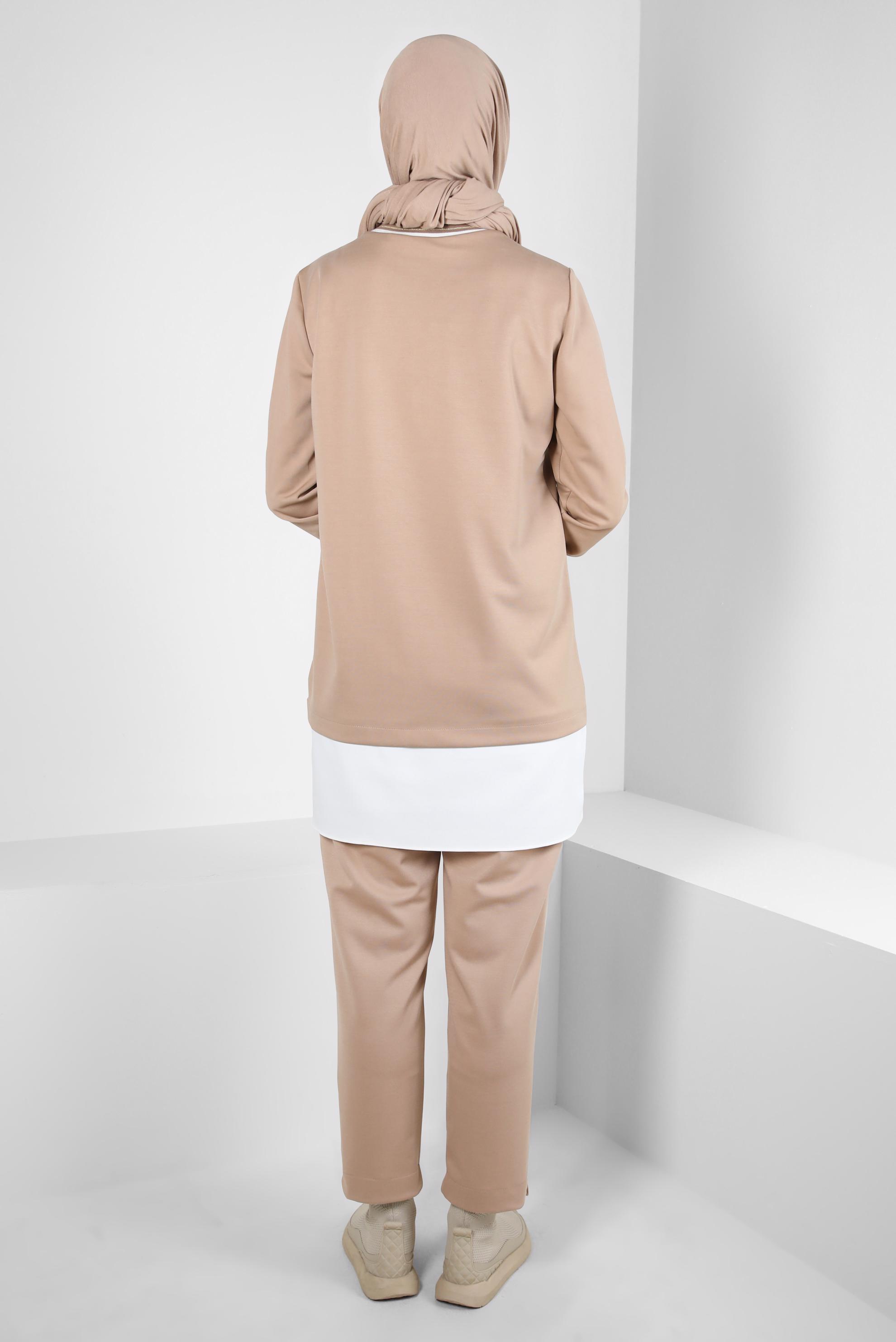 Hijab clothing BEIGE TUNIC WITH POCKET DETAIL 44236