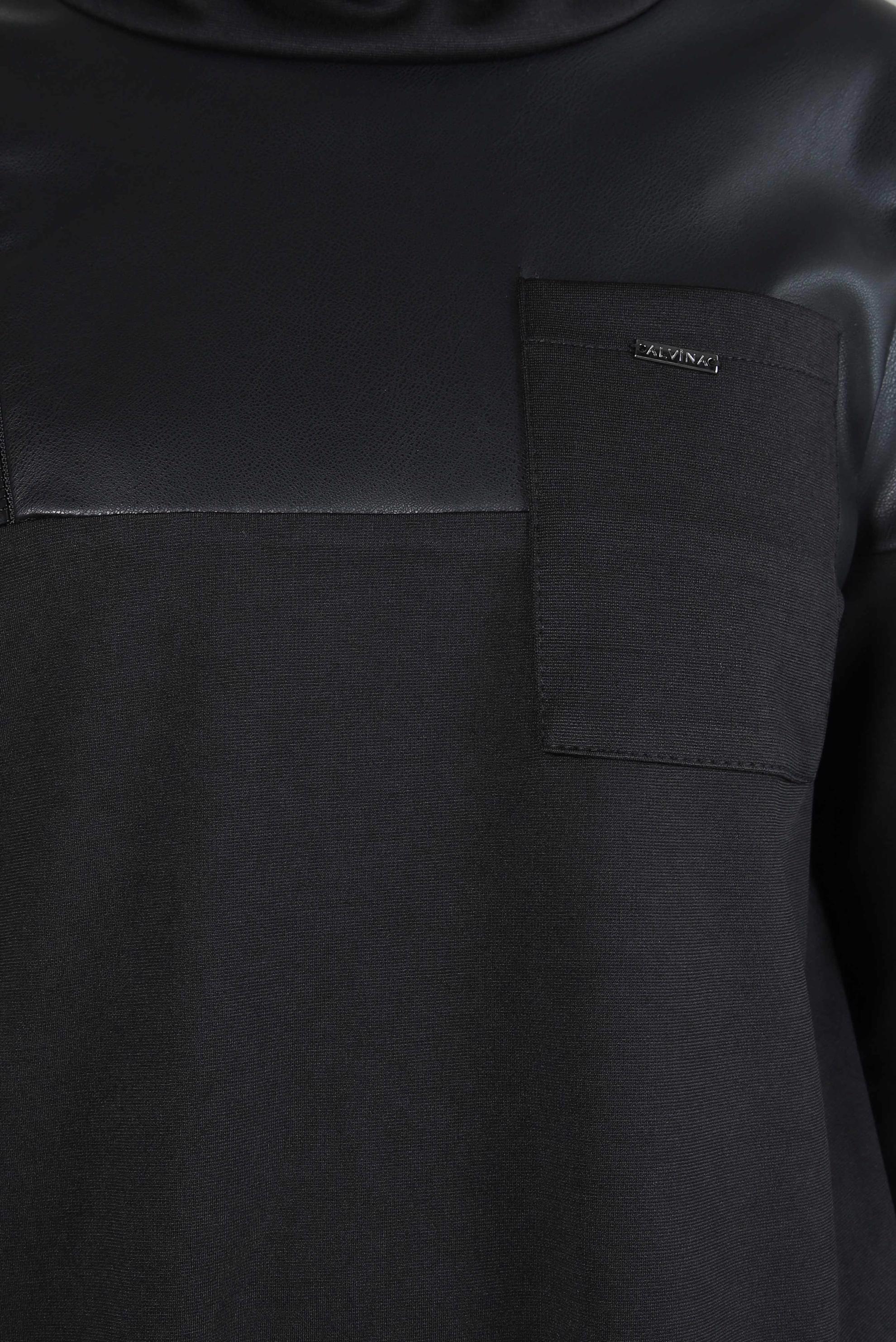 Tesettür giyim SİYAH BOĞAZLI YAKA TUNİK 44244