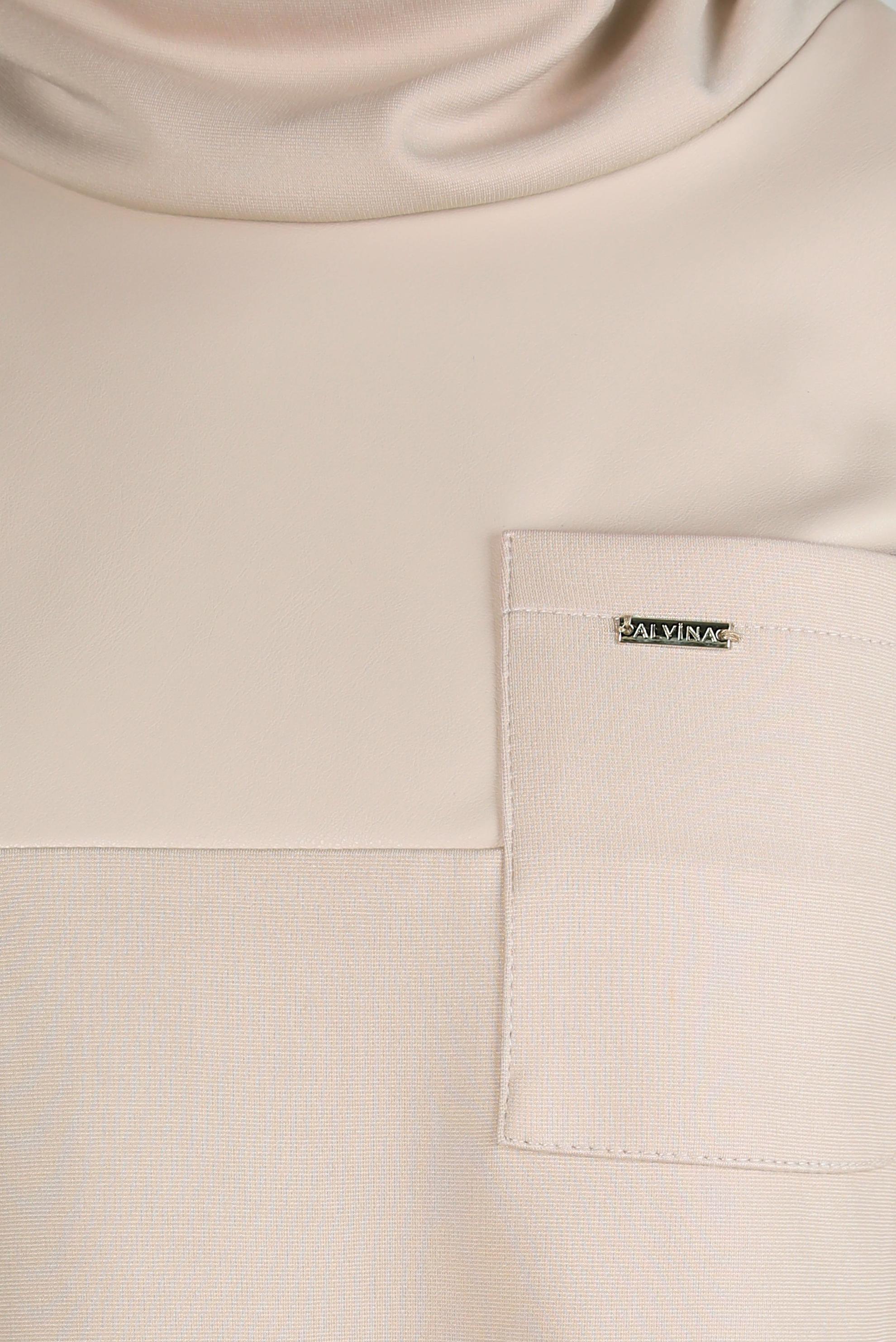 Tesettür giyim BEJ BOĞAZLI YAKA TUNİK 44244