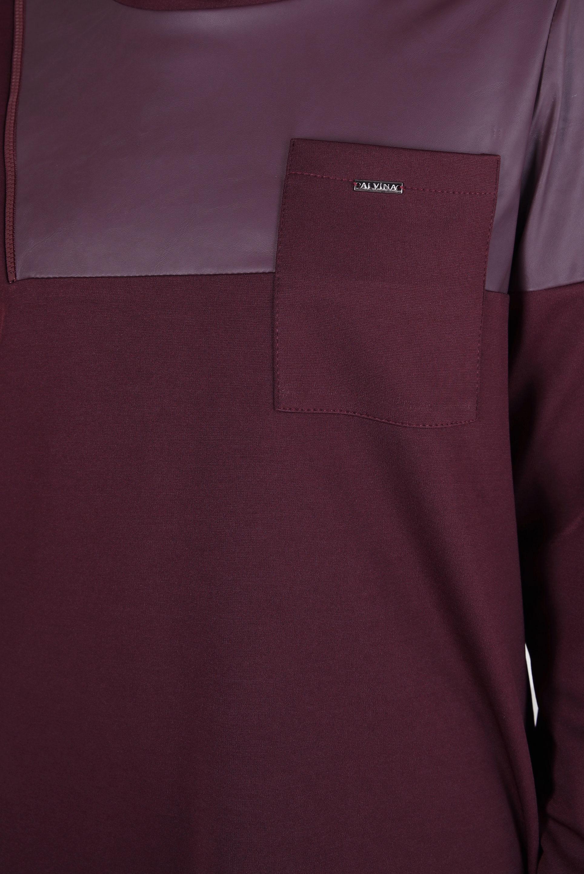 Tesettür giyim BORDO BOĞAZLI YAKA TUNİK 44244