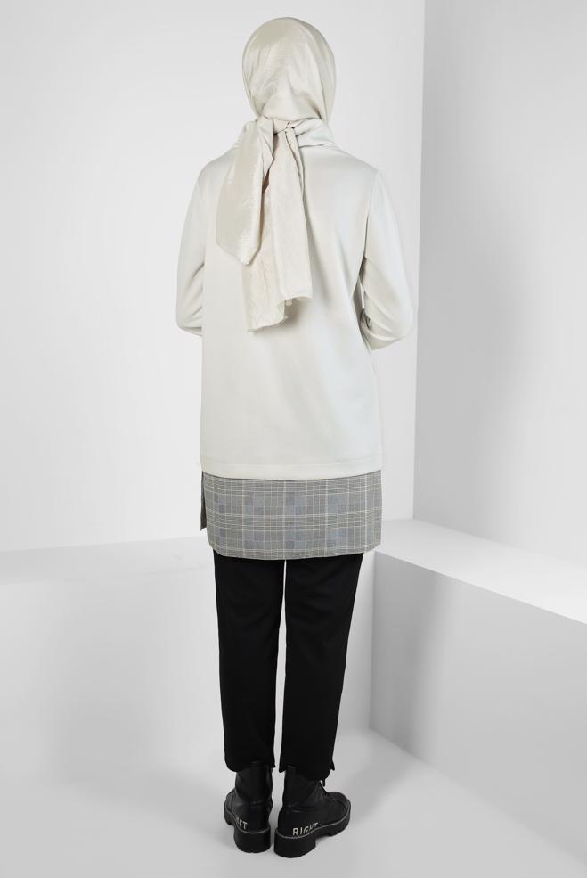 Hijab clothing BEIGE SHIRT BINDING TUNIC 44246 - ALVİNA