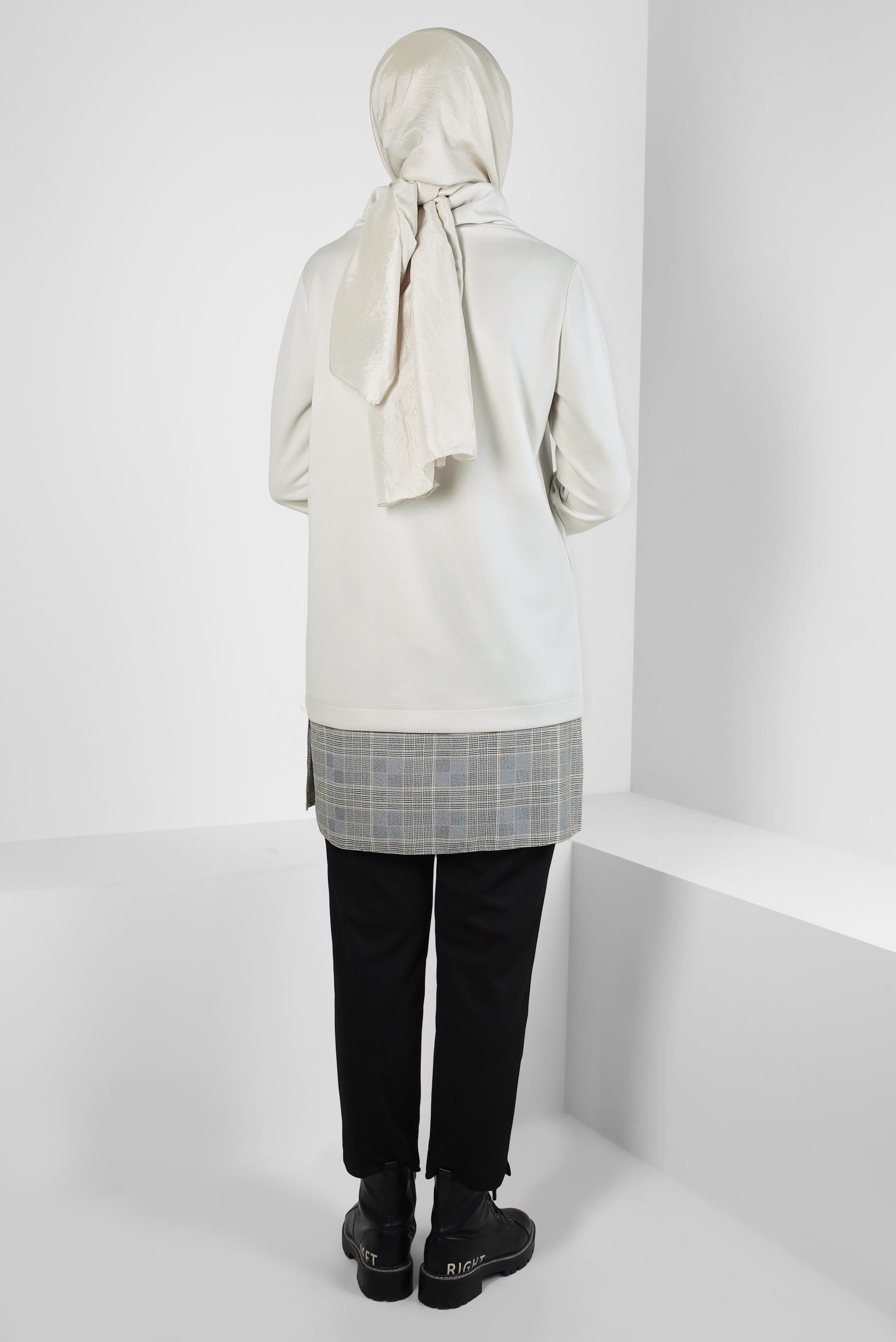 Vêtements hijab BEIGE CHEMISE RELIURE TUNIQUE 44246