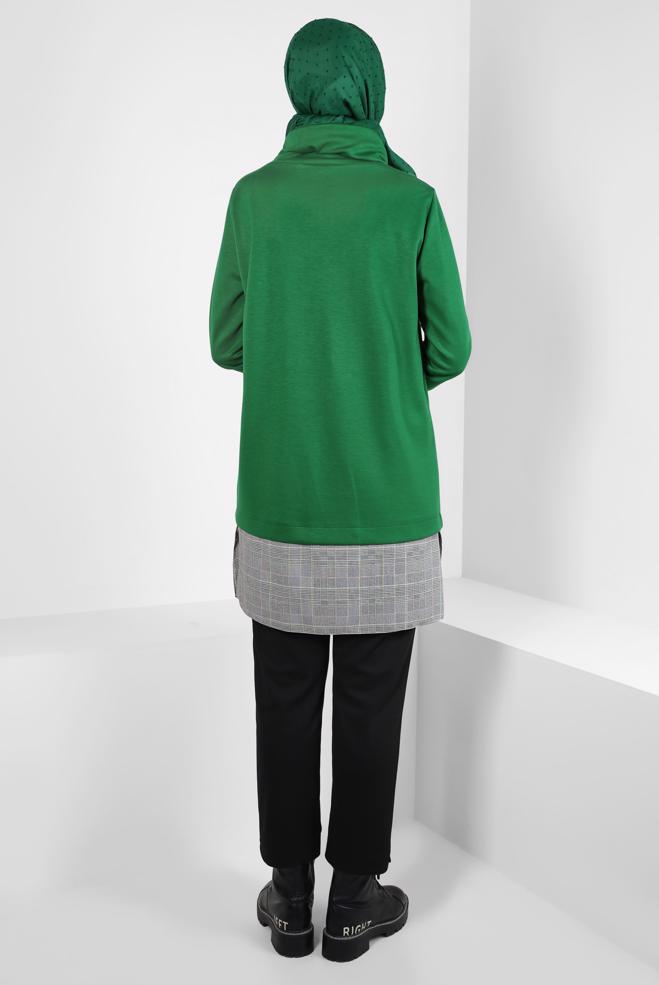 Hijab clothing GREEN SHIRT BINDING TUNIC 44246 - ALVİNA
