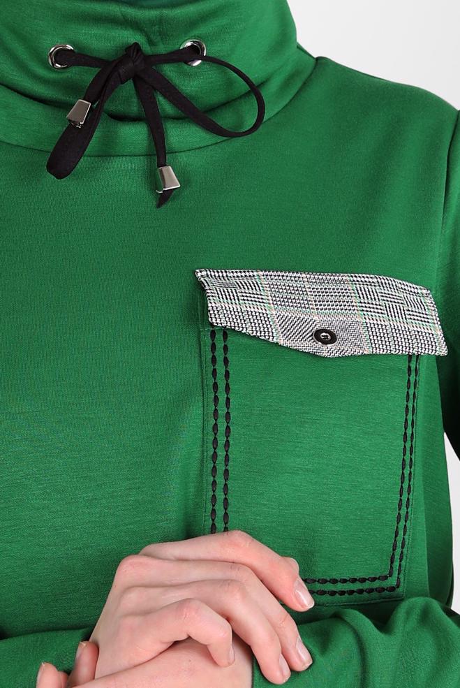 Hijab clothing GREEN SHIRT BINDING TUNIC 44246 - ALVİNA