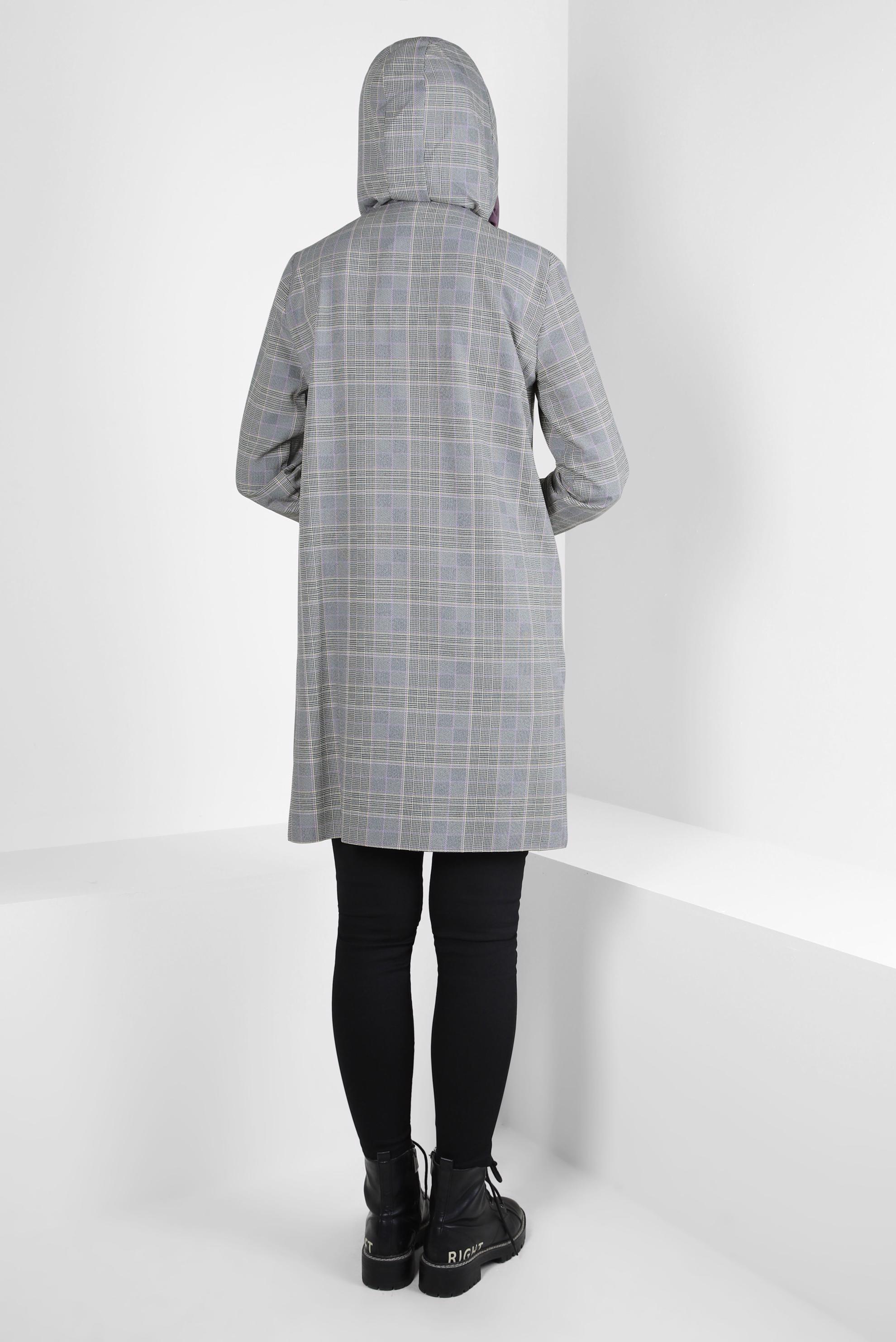 Tesettür giyim MOR EKOSE DESENLİ TUNİK 44247