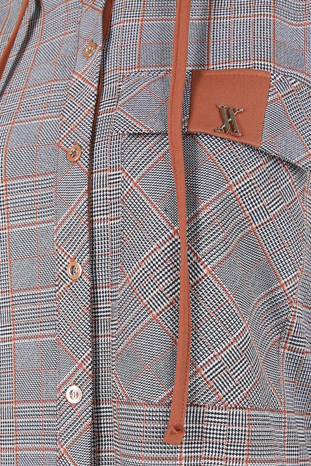 Tesettür giyim TURUNCU EKOSE DESENLİ TUNİK 44247