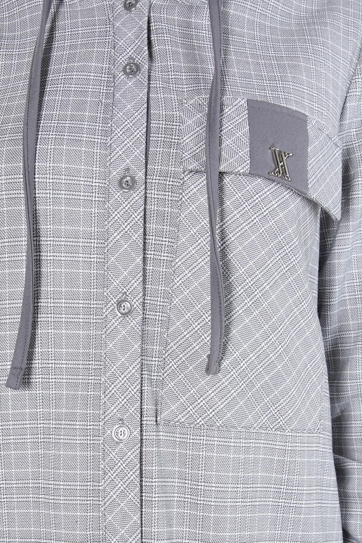 Tesettür giyim GRİ KAPÜŞONLU TUNİK 44247-1