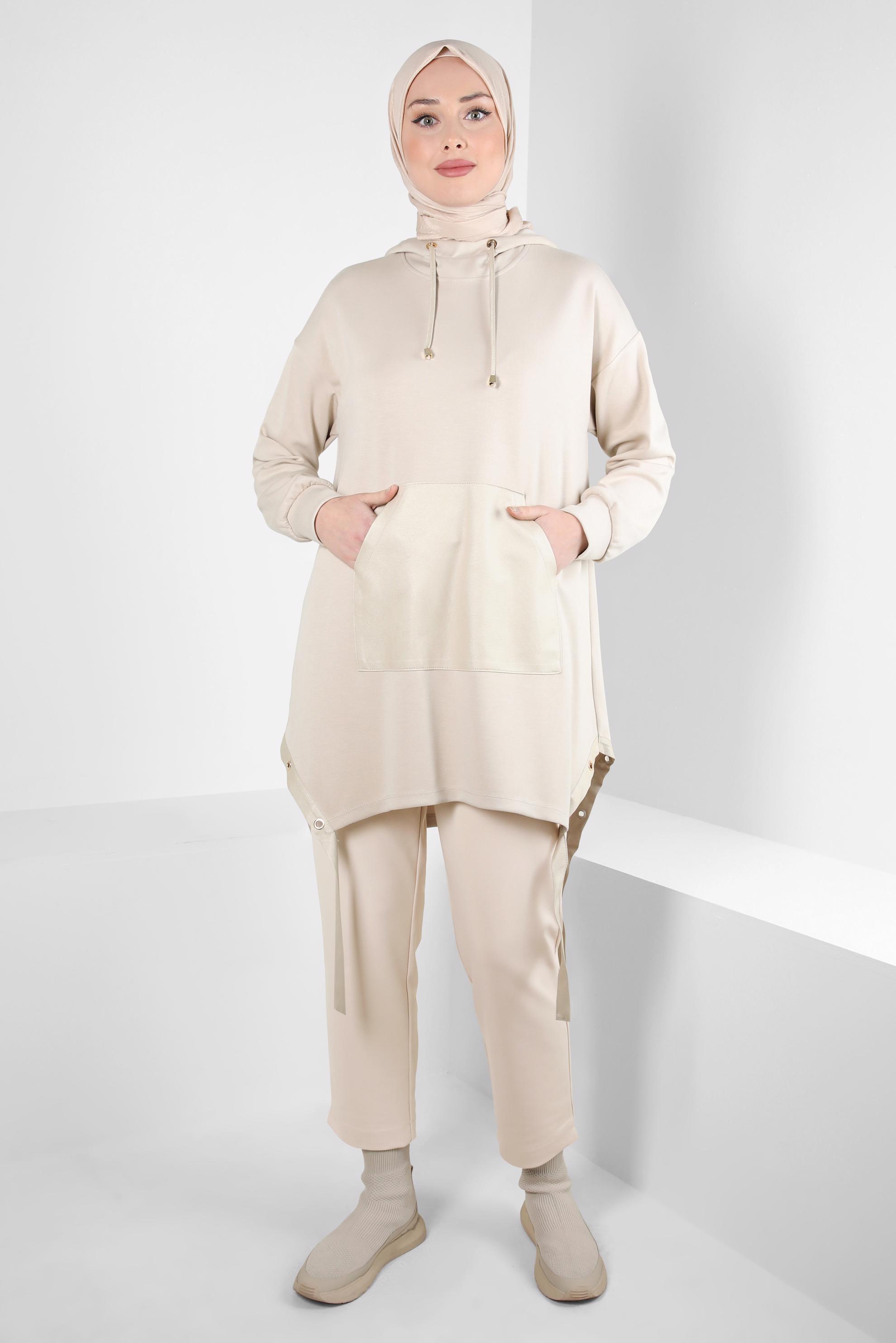 Hijab clothing BEIGE HOODED TUNIC 44290