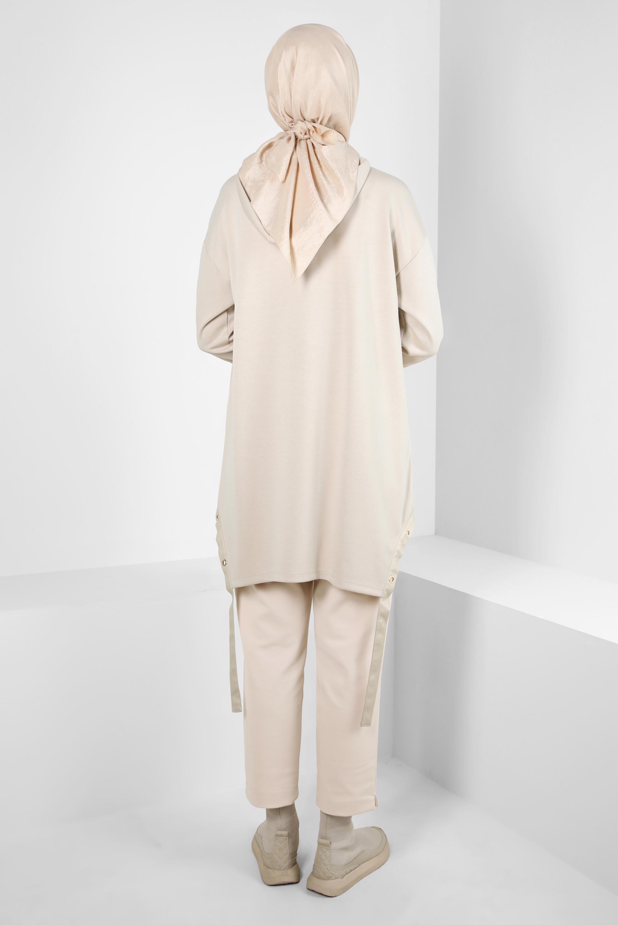 Hijab clothing BEIGE HOODED TUNIC 44290