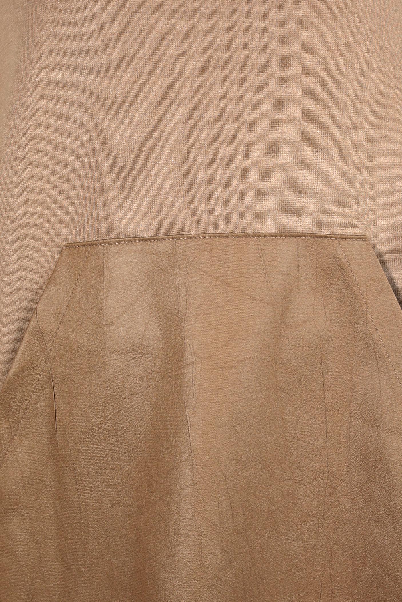 Tesettür giyim KAHVE KAPÜŞONLU TUNİK 44290