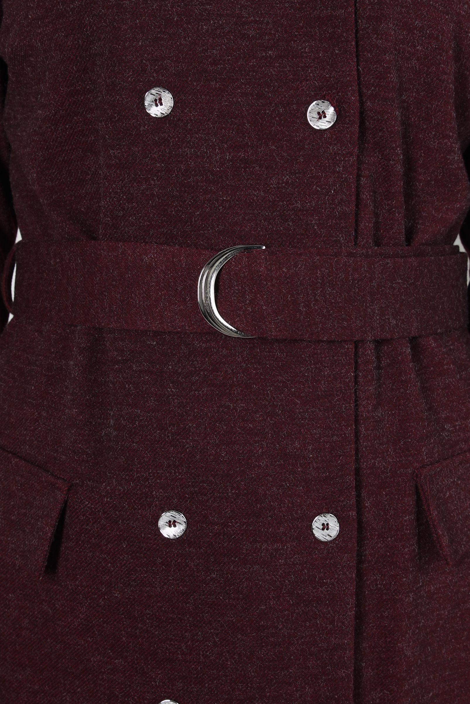 Tesettür giyim BORDO KEMERLİ TUNİK 44295