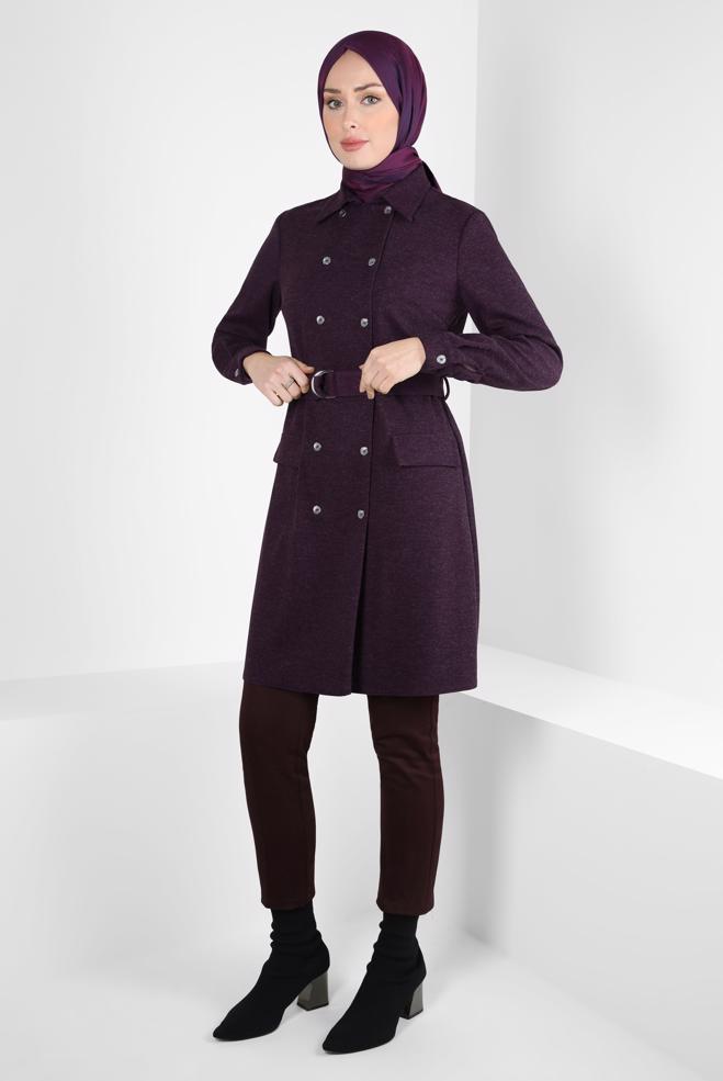 Hijab clothing DAMSON BELTED TUNIC 44295 - ALVİNA
