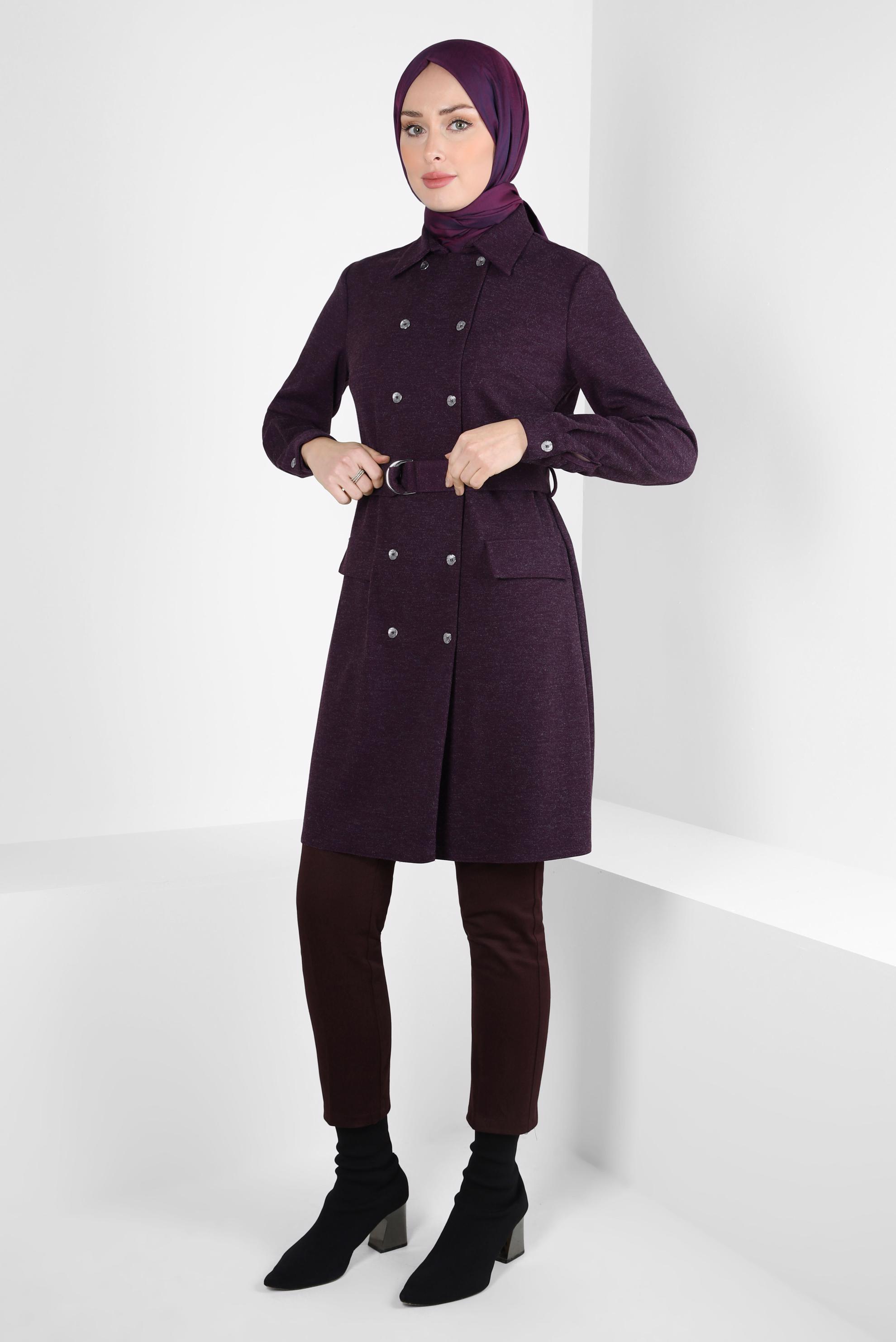 Tesettür giyim MÜRDÜM KEMERLİ TUNİK 44295